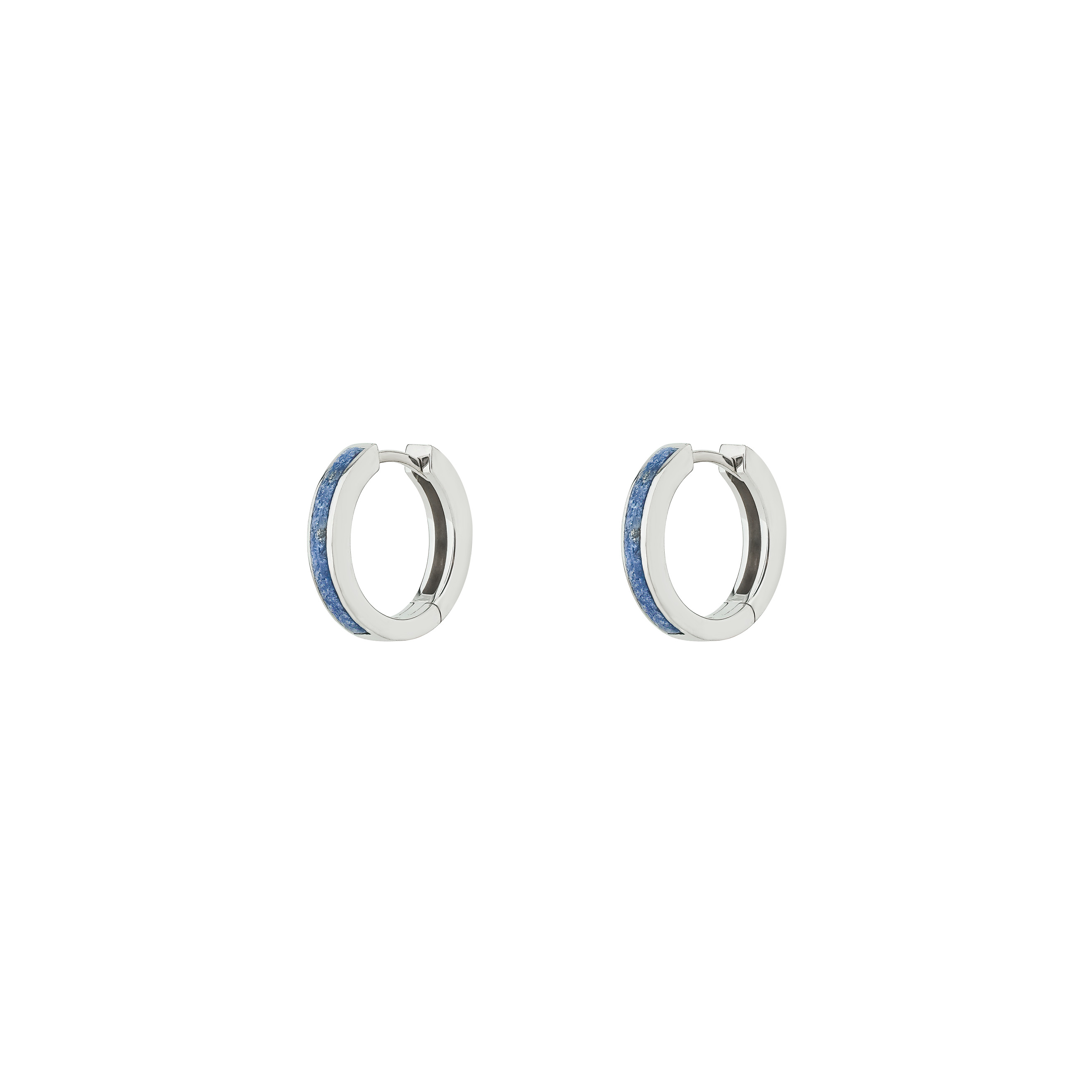 White gold earrings with lapis lazuli inserts