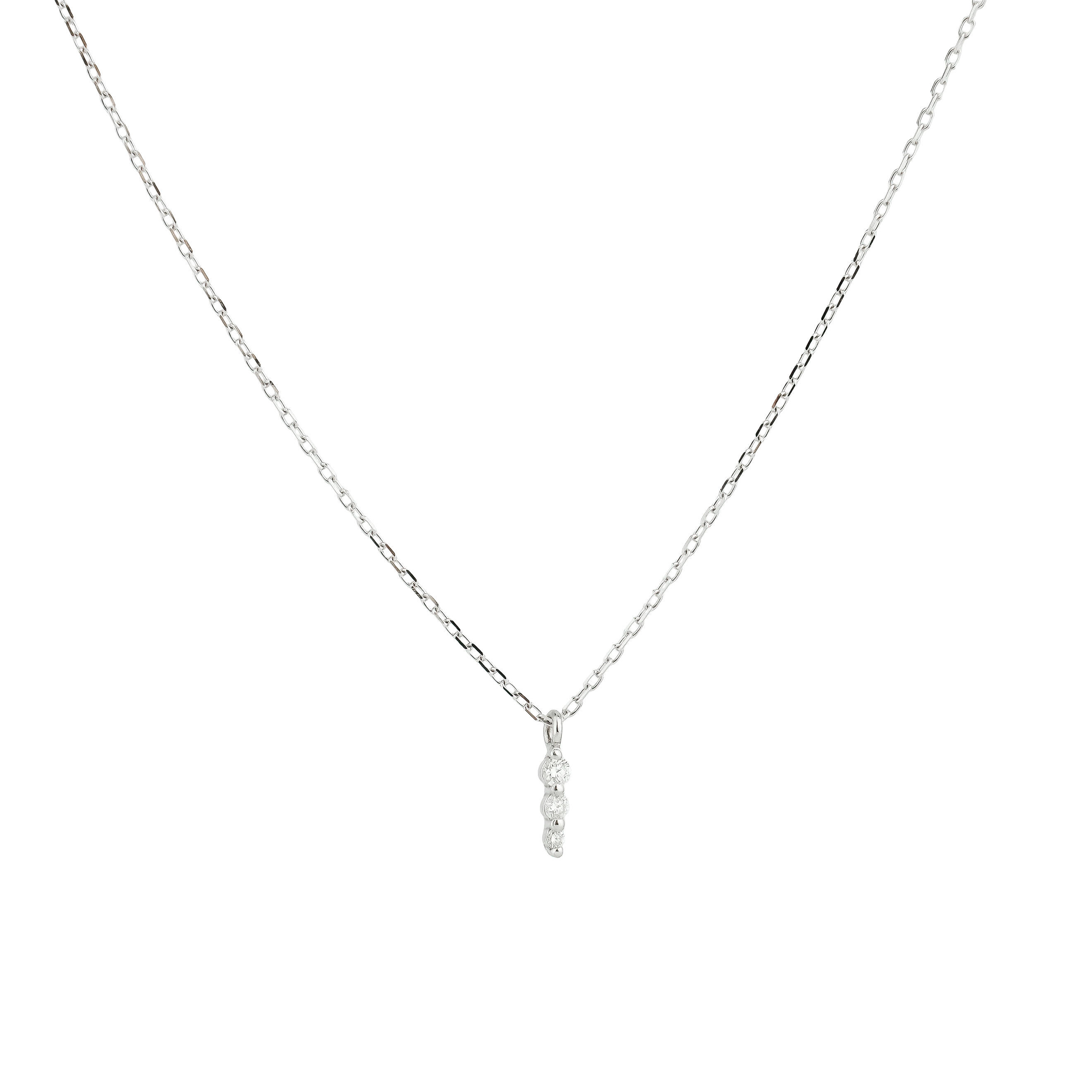 Pendant on a white gold chain with diamonds