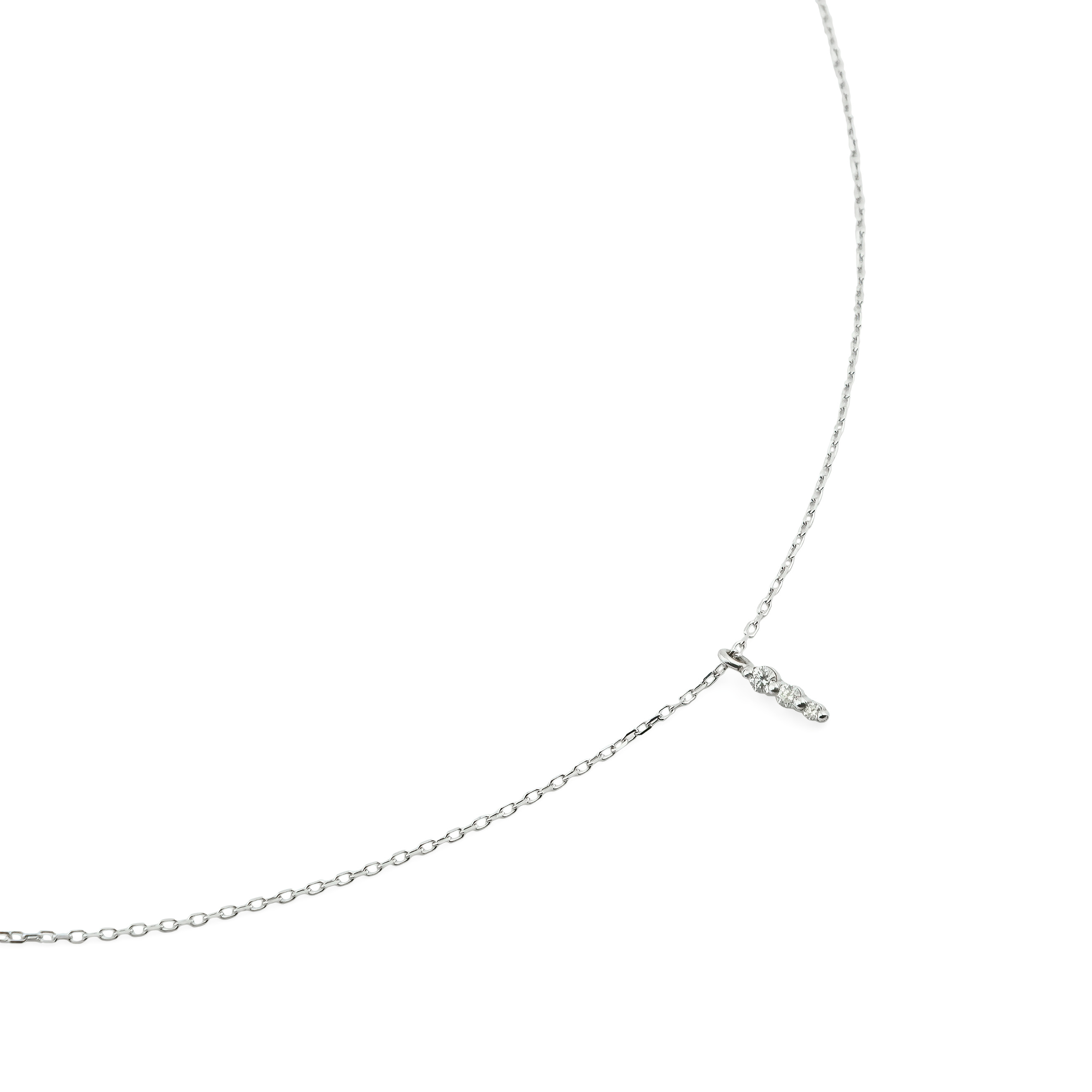 Pendant on a white gold chain with diamonds