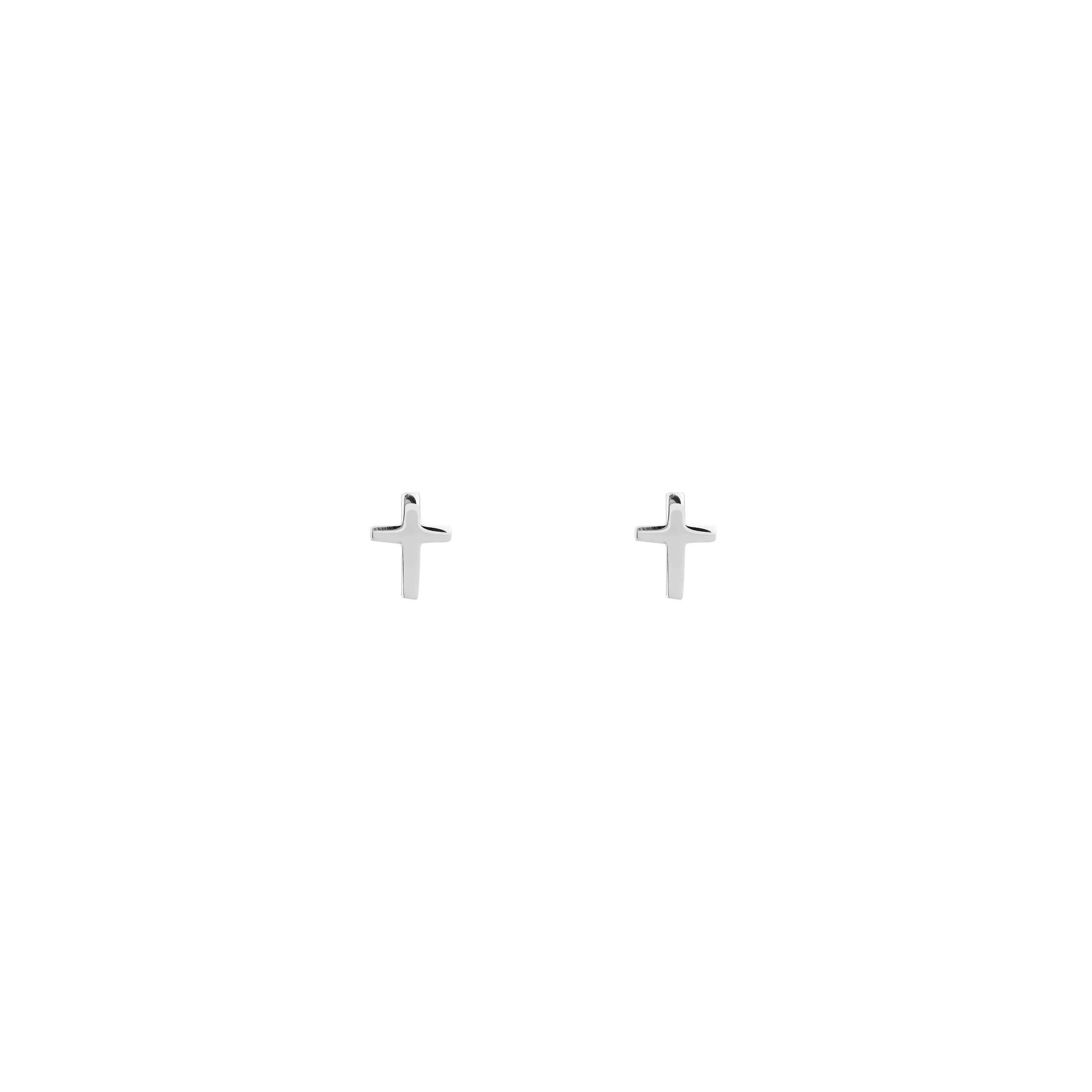 White gold Cross Earrings