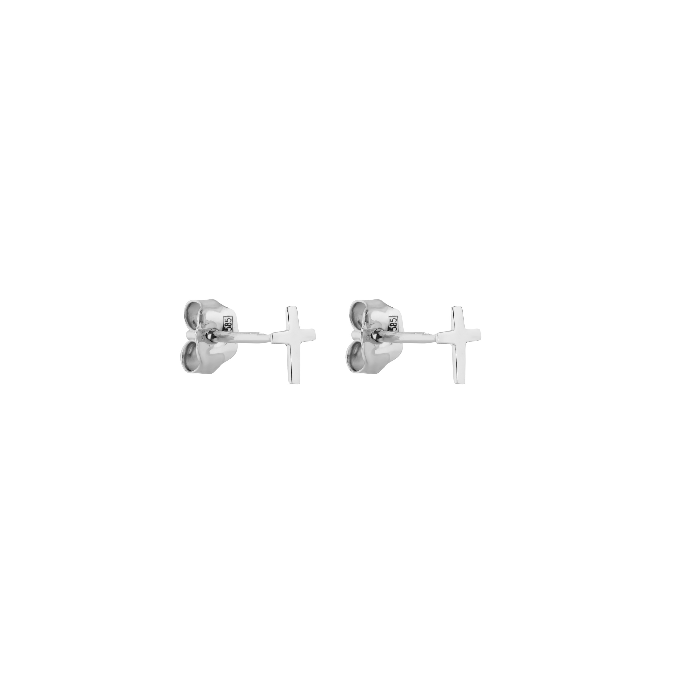 White gold Cross Earrings