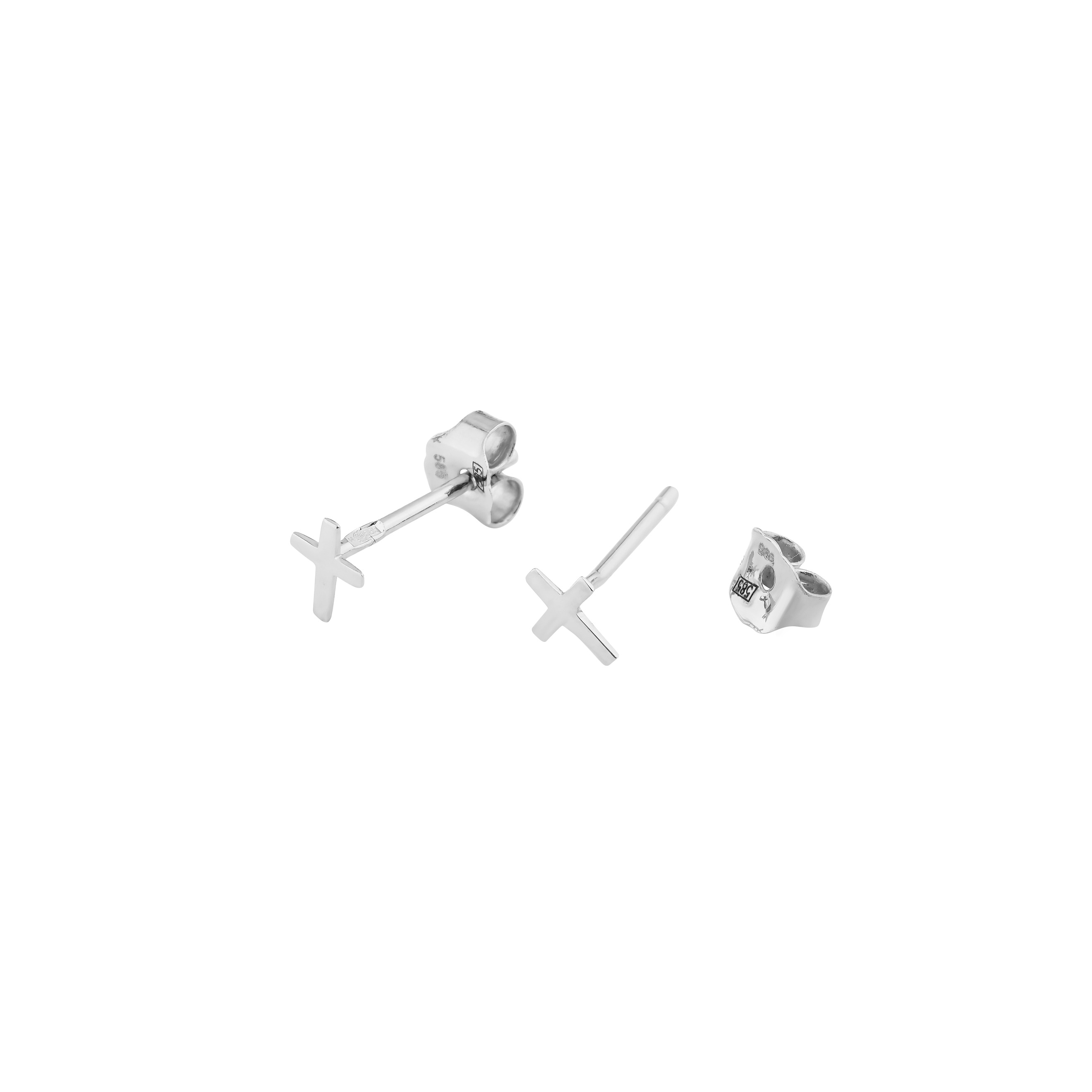 White gold Cross Earrings