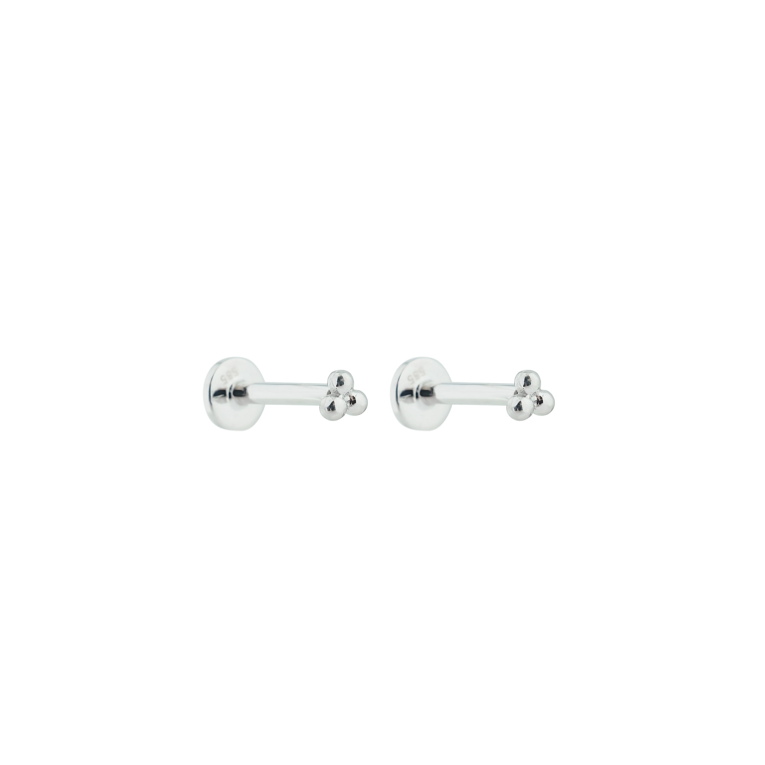 White gold labrettes