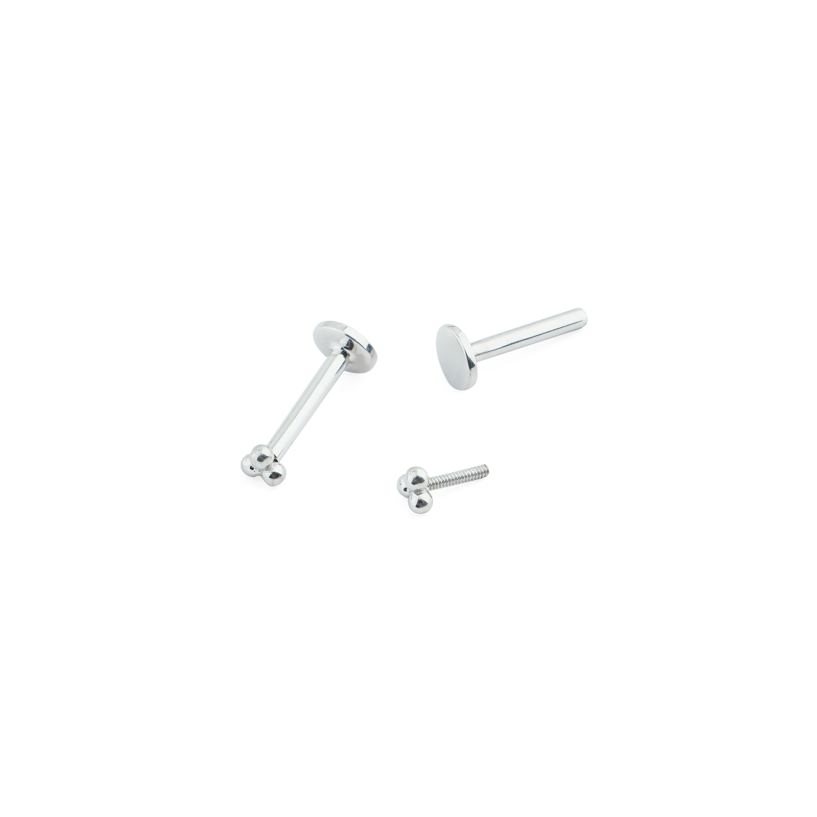 White gold labrettes
