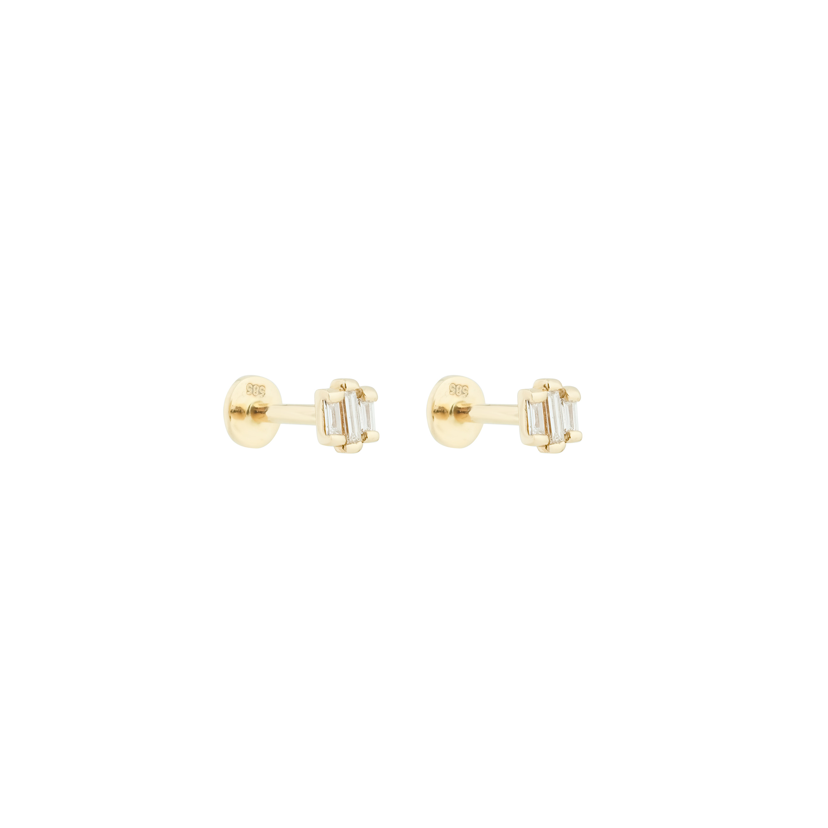 Labrettes made of gold with diamonds