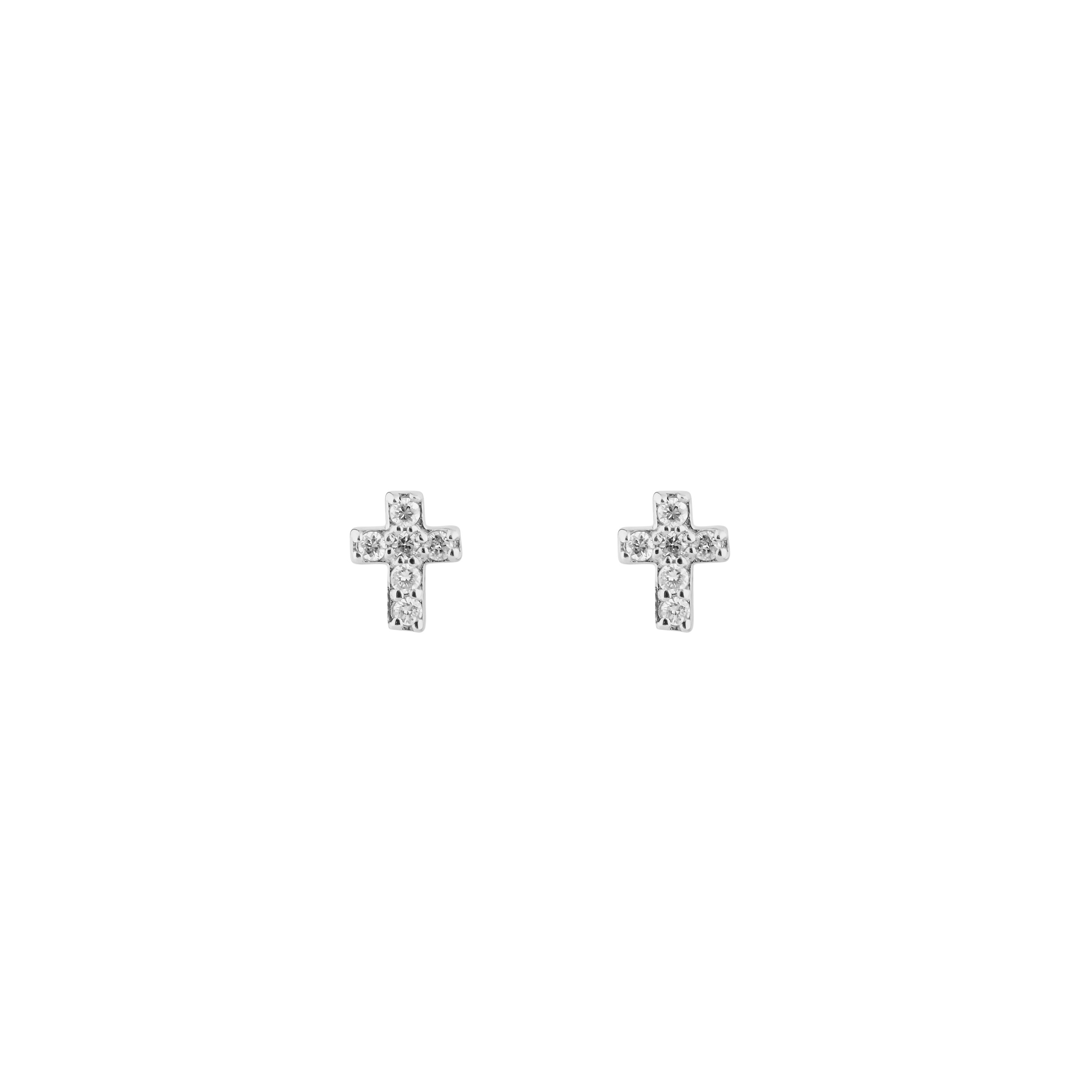 Earrings made of white gold with diamonds