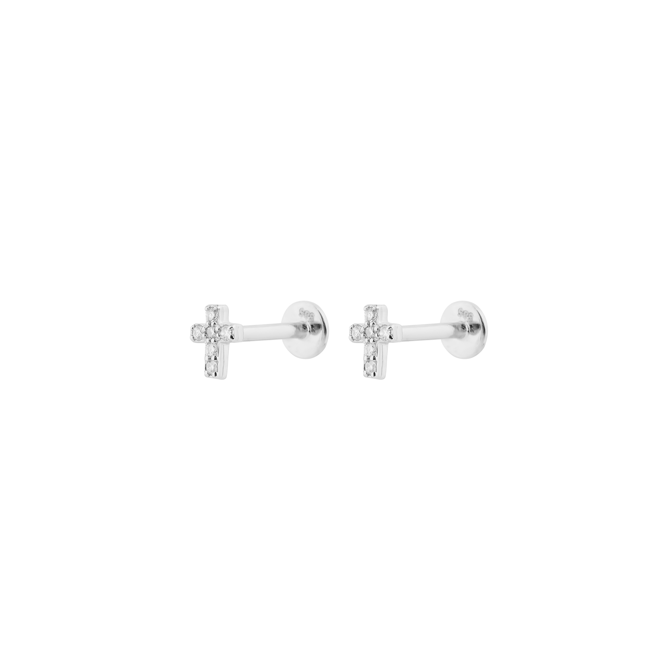 Earrings made of white gold with diamonds