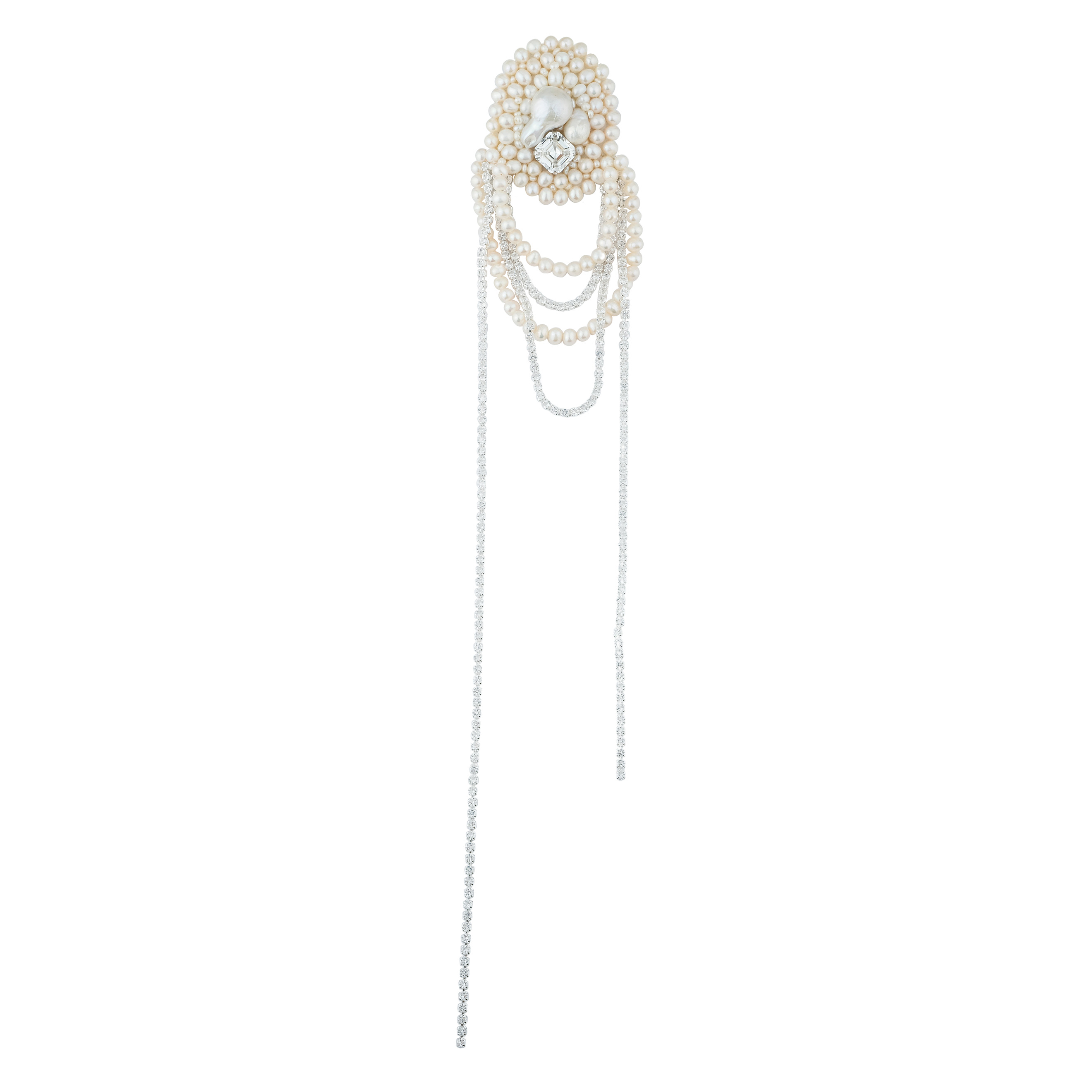 Моноклипса из жемчуга и кристаллов Swarovski