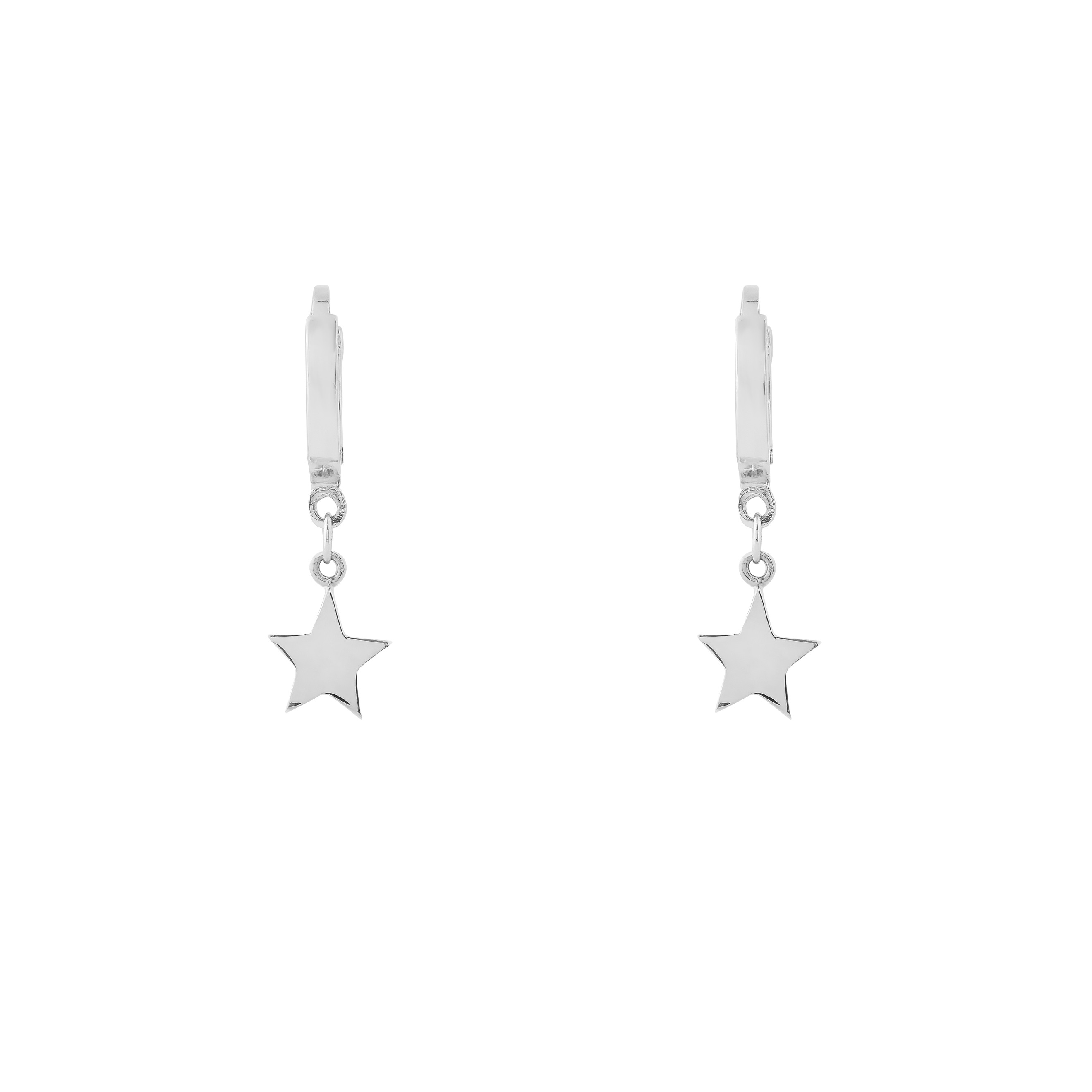 Earrings with stars made of silver