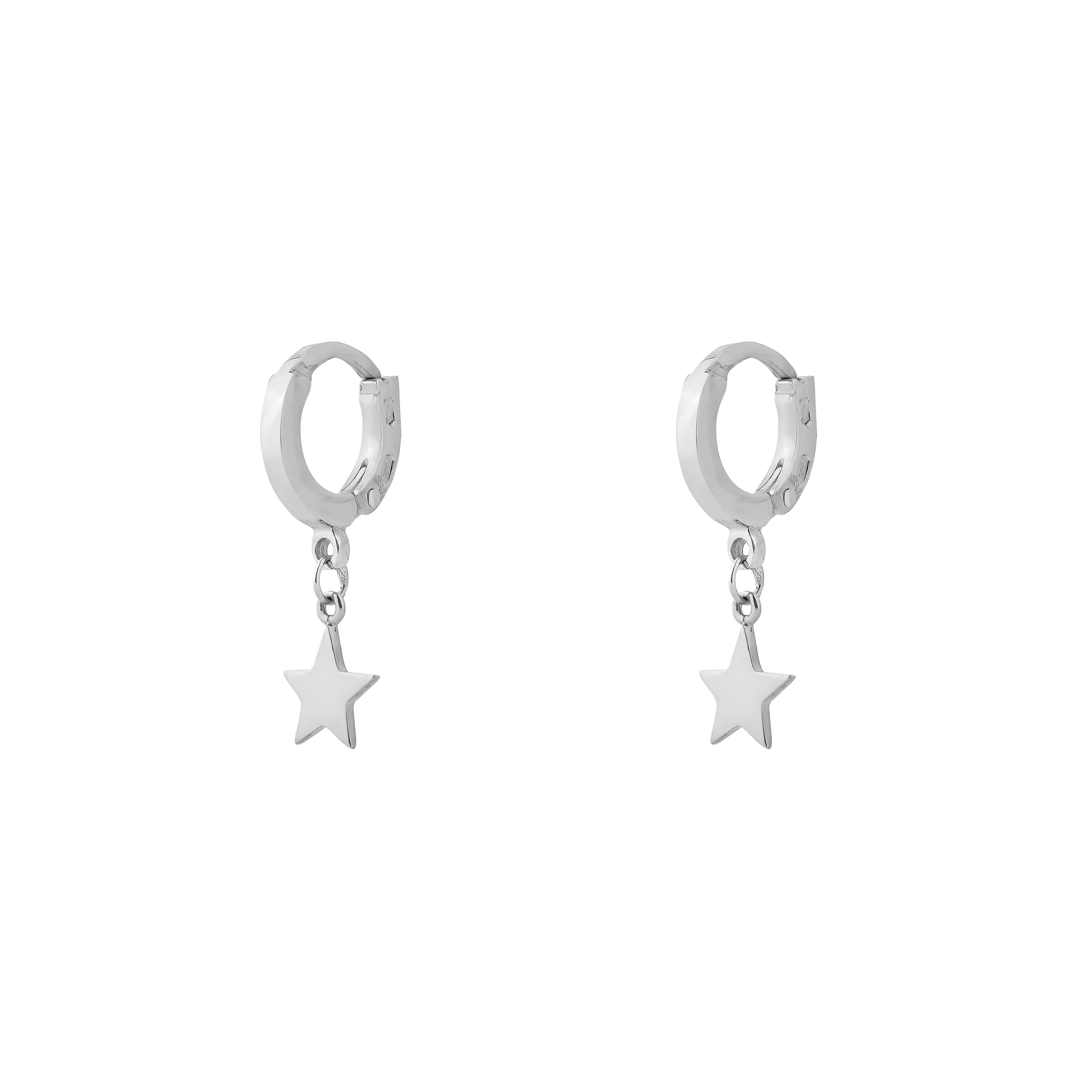 Earrings with stars made of silver