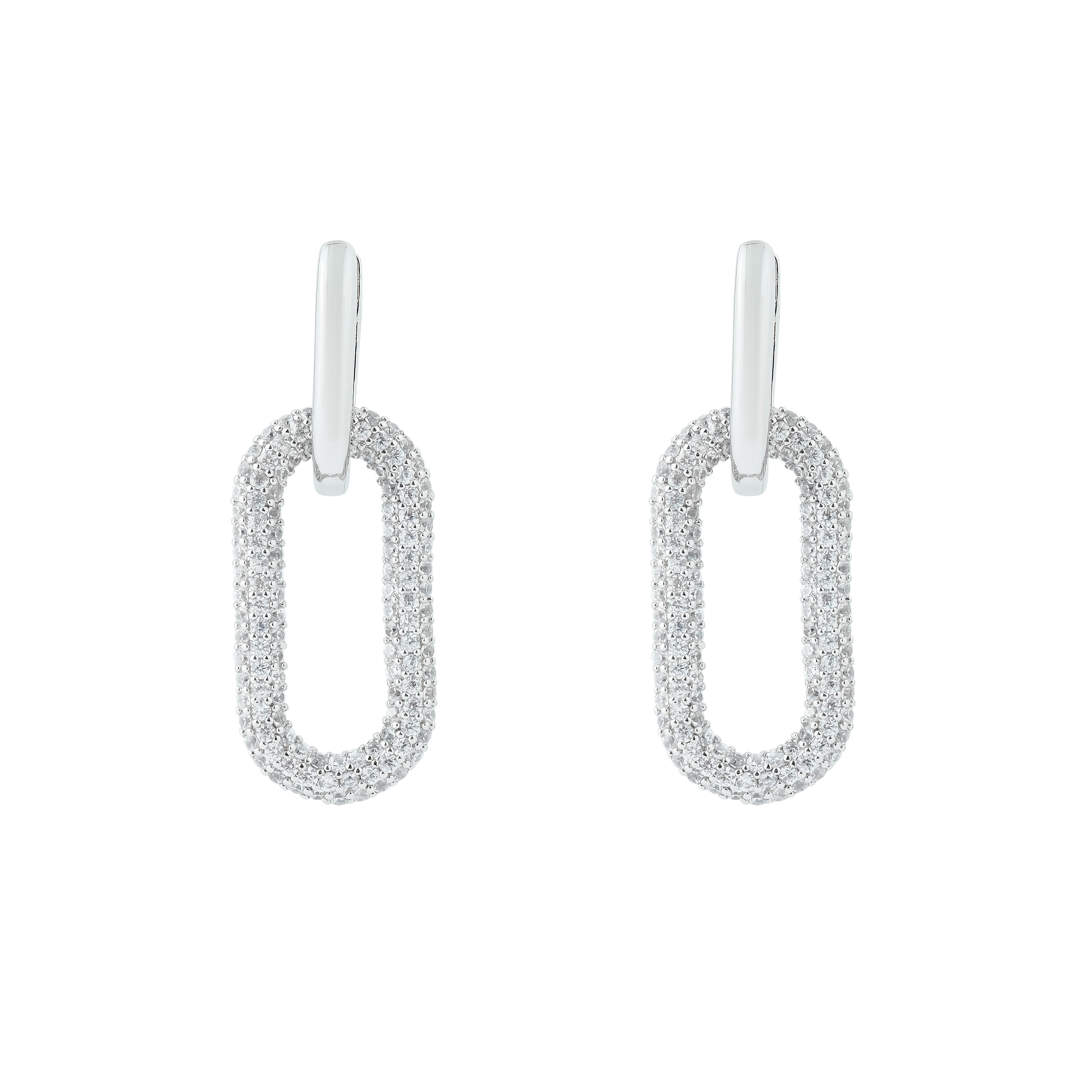 earrings with ovals with crystals