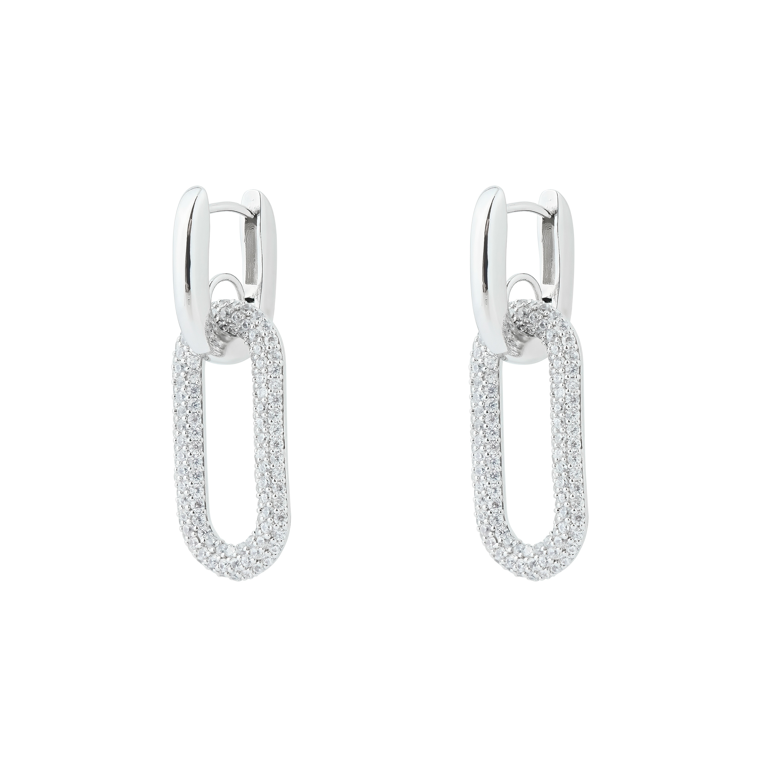 earrings with ovals with crystals
