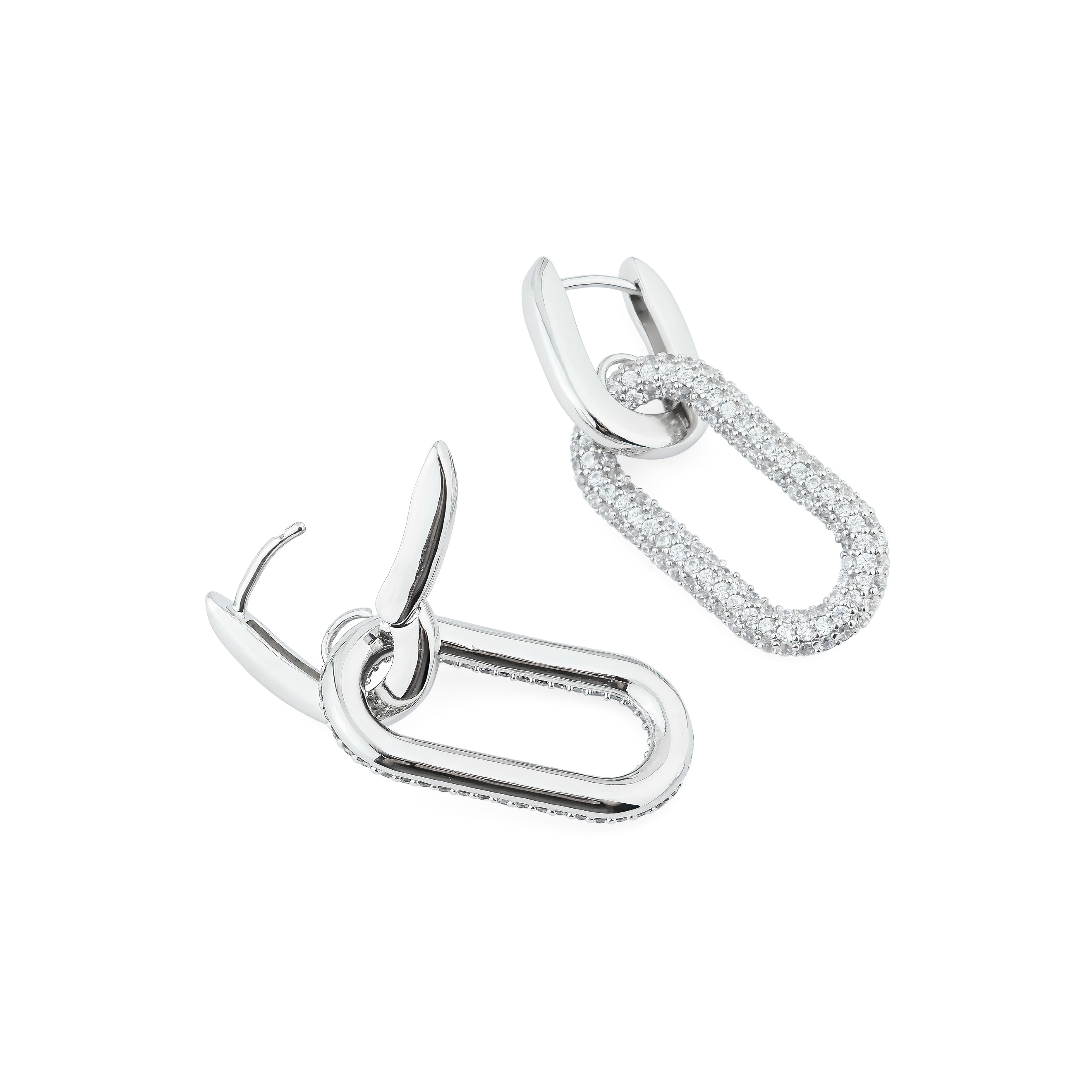 earrings with ovals with crystals