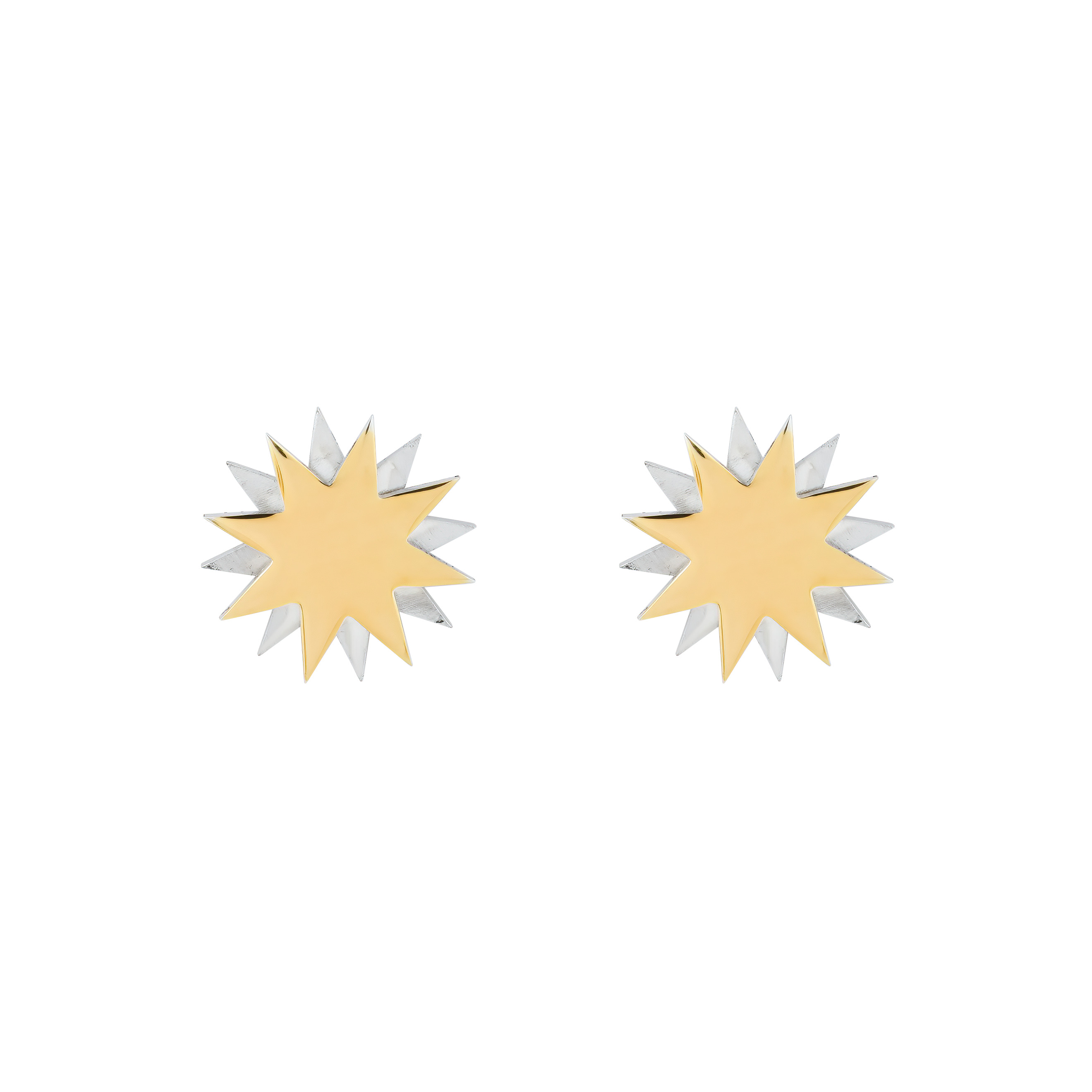 Пусеты Star earrings из серебра с позолотой
