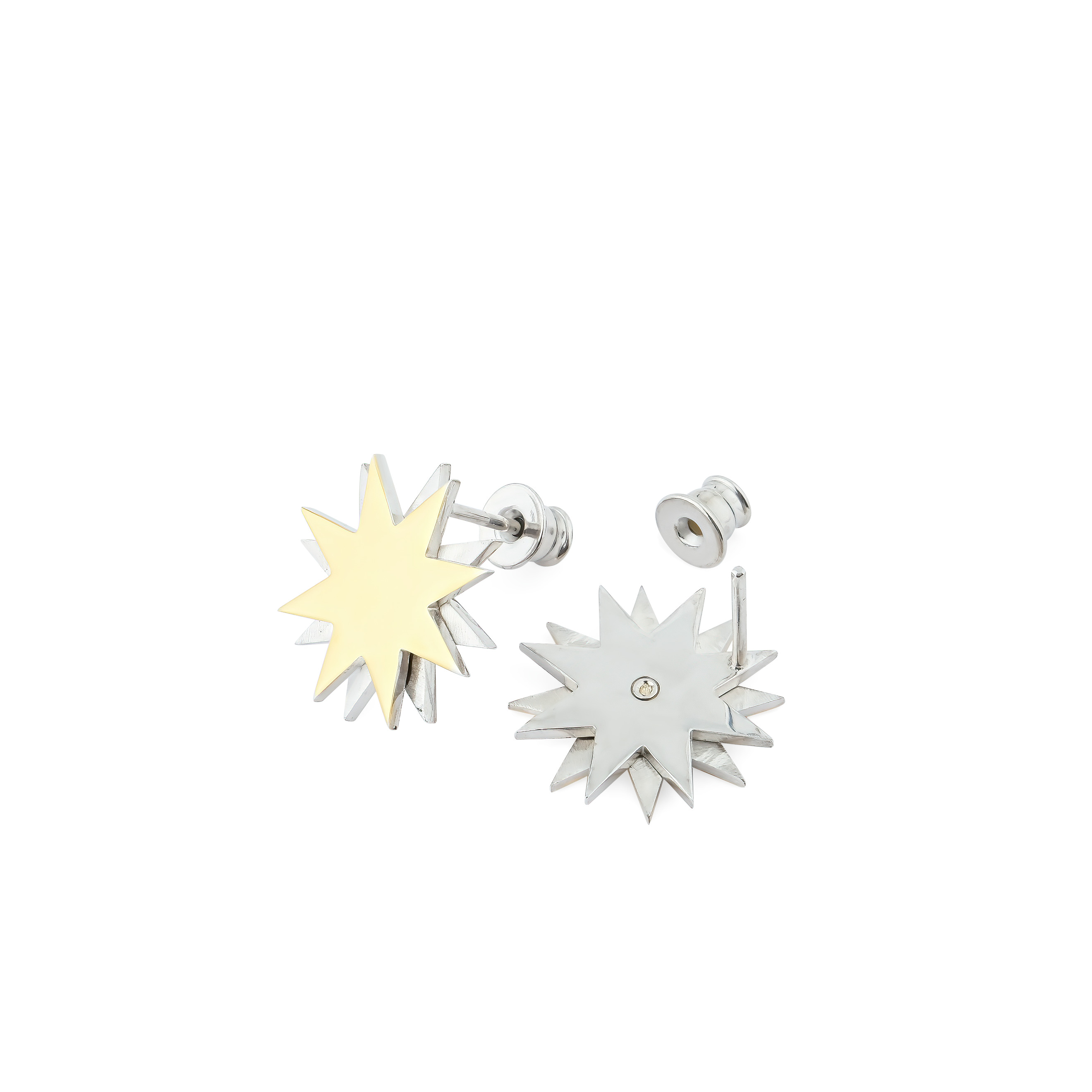 Пусеты Star earrings из серебра с позолотой