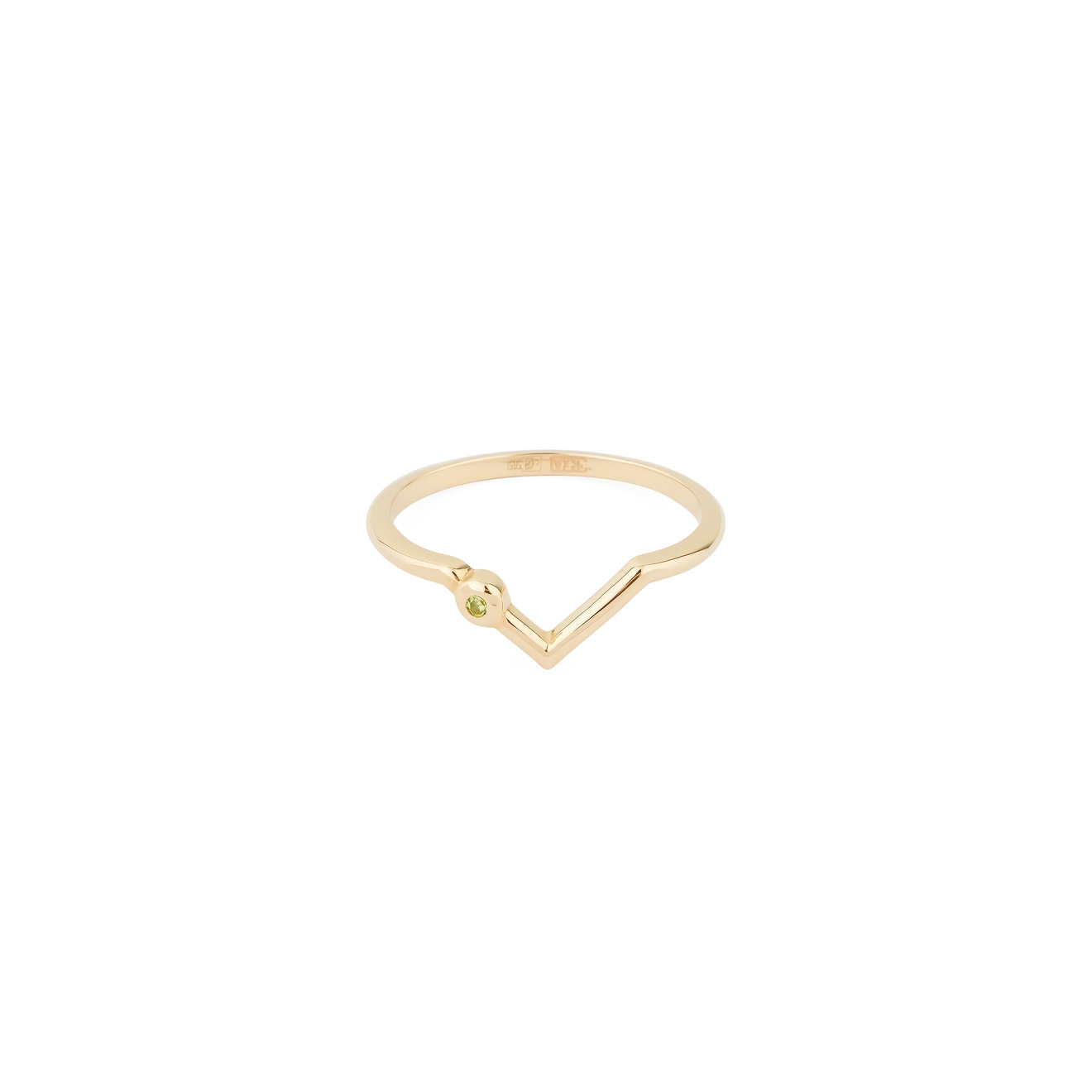Herald Percy Diamonds Кольцо из желтого золота с треугольником и вставкой из демантоида