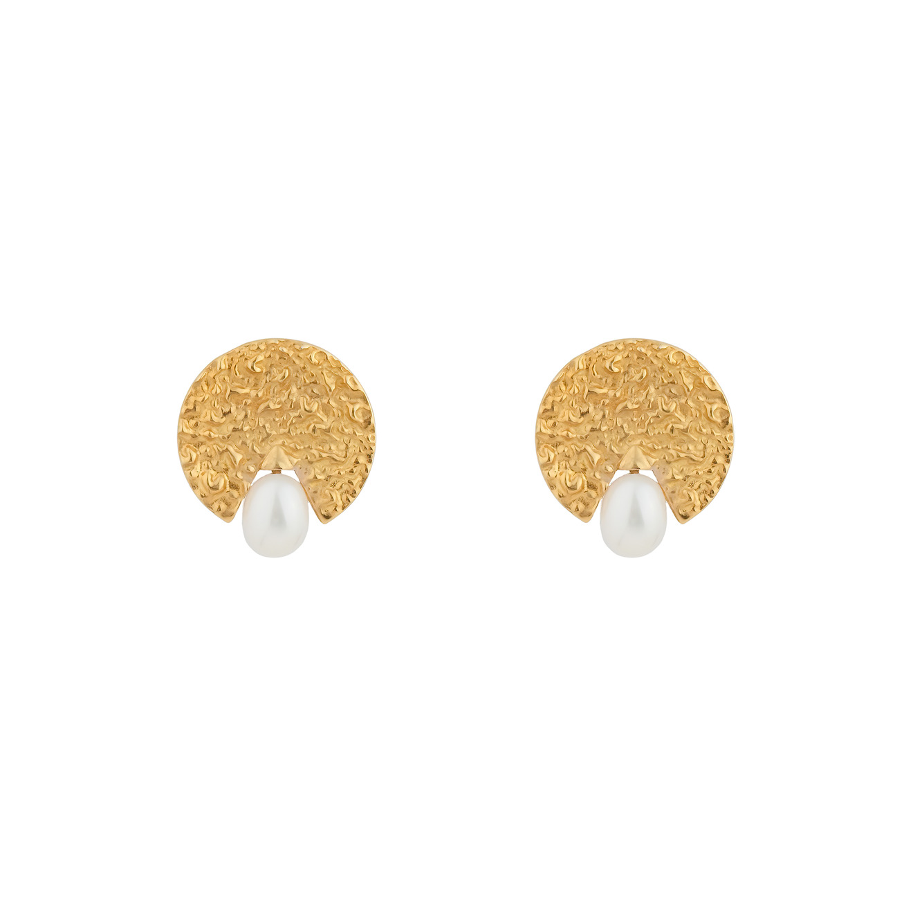 11 Jewellery Позолоченные серьги Pragina gold из серебра с жемчугом золотистый куб серьги кубические серьги гвоздики позолоченные серьги серьги гвоздики квадратные серьги позолоченные комплектующие 11 3 мм