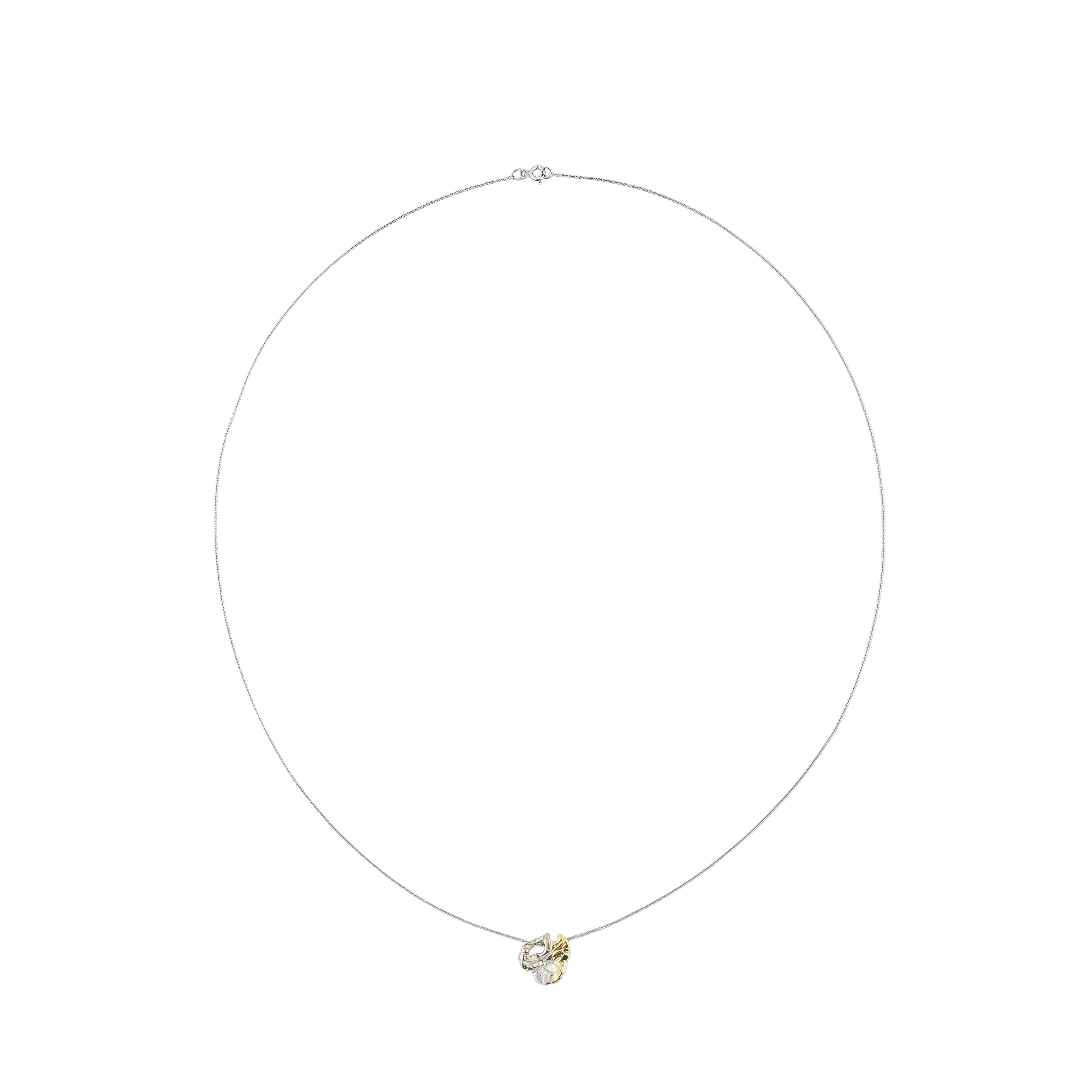 white brass bicolor geranium pendant