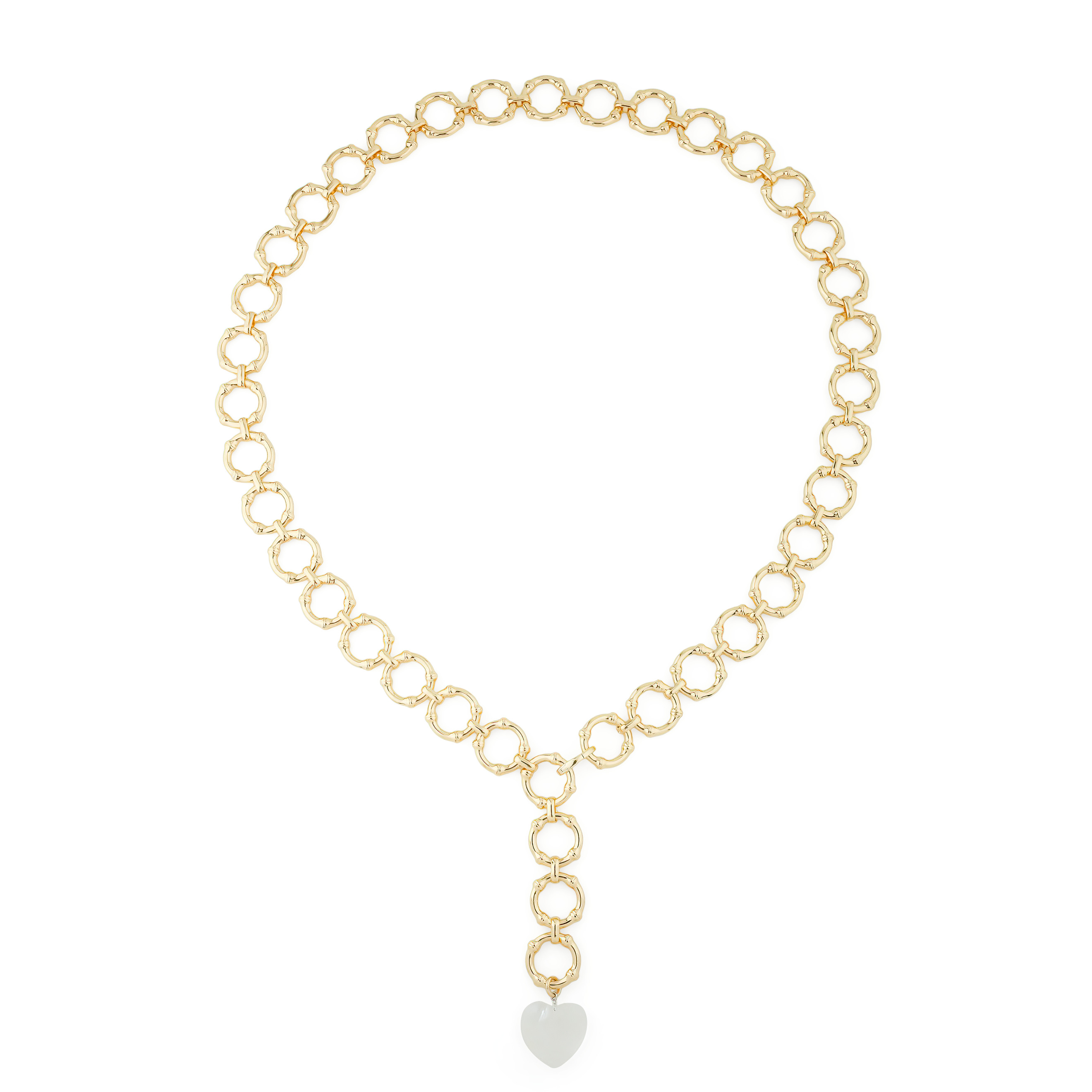 Jewelry alloy belt with gold plating and rhinestone pendant "ROME"