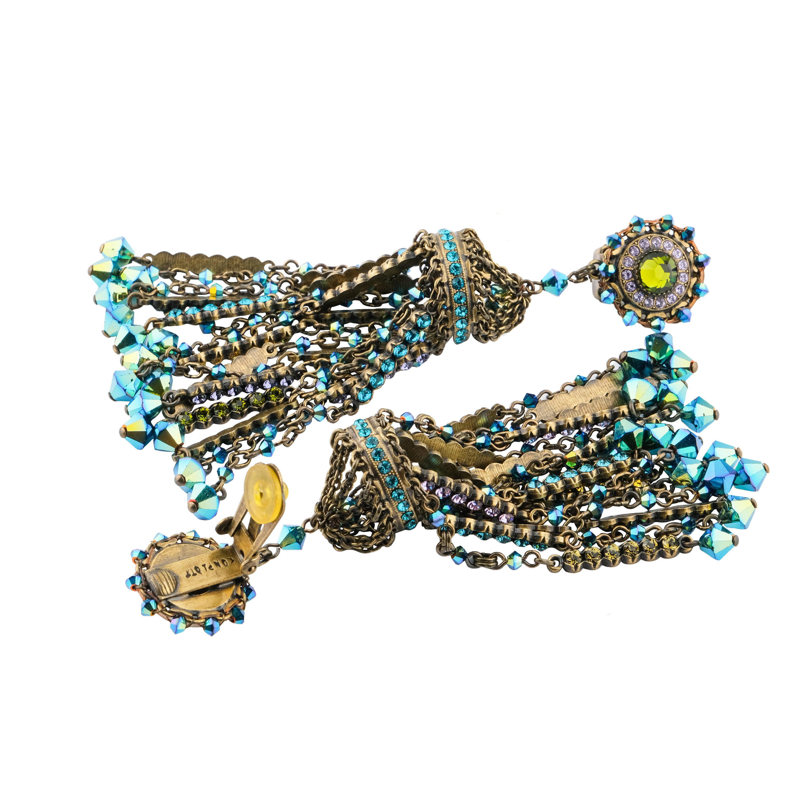 Maharani clips with blue crystals