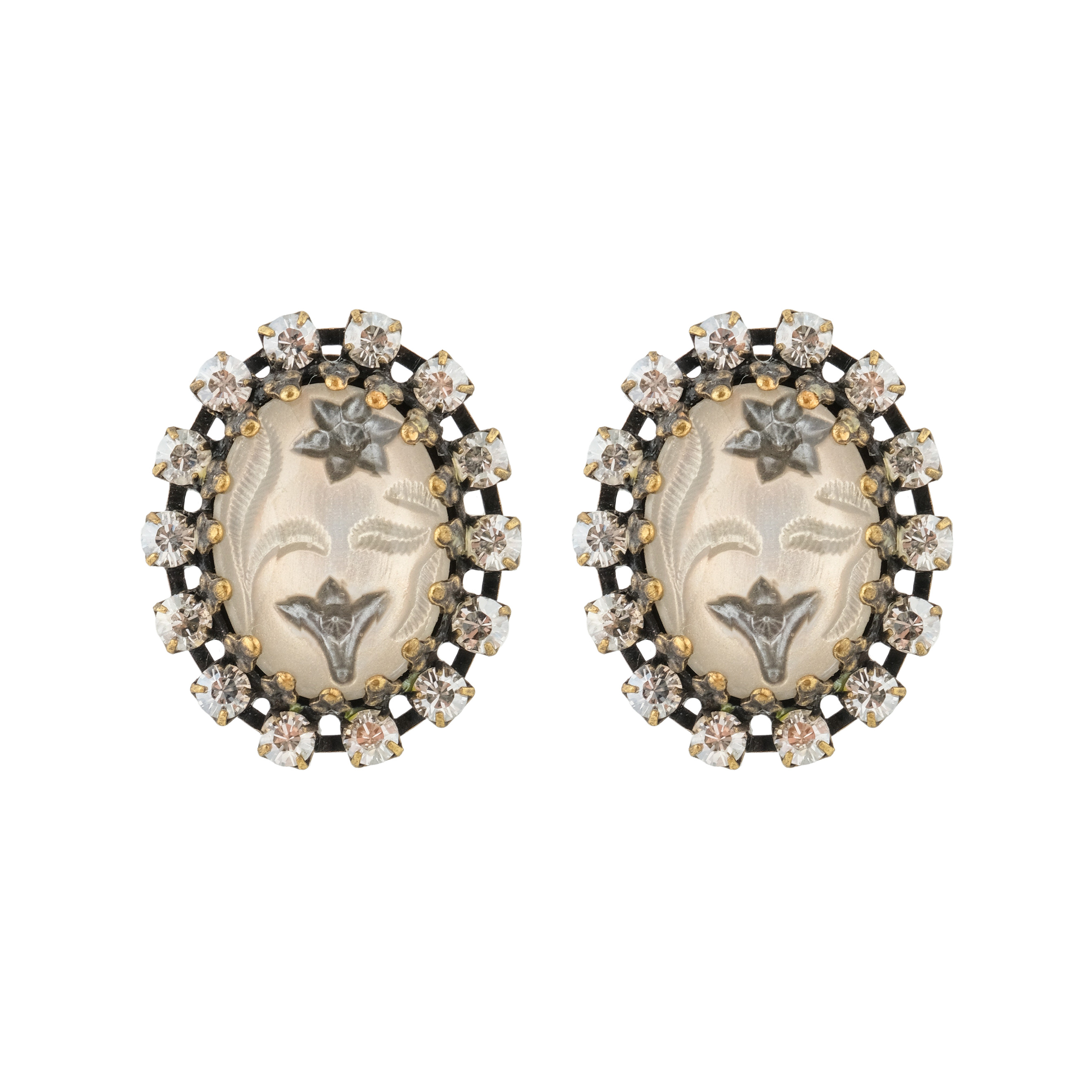 Chinoiserie clips with crystals