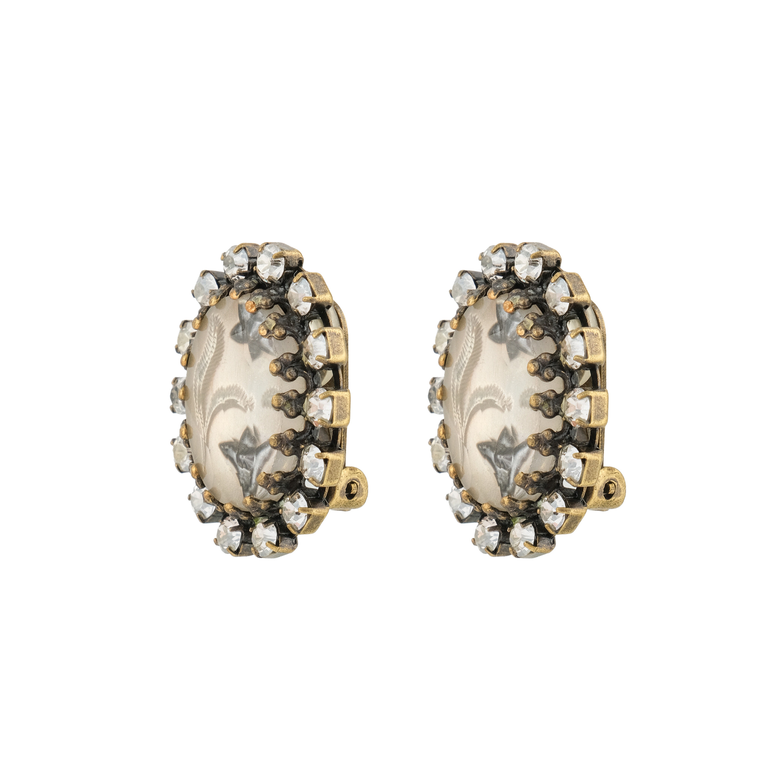 Chinoiserie clips with crystals