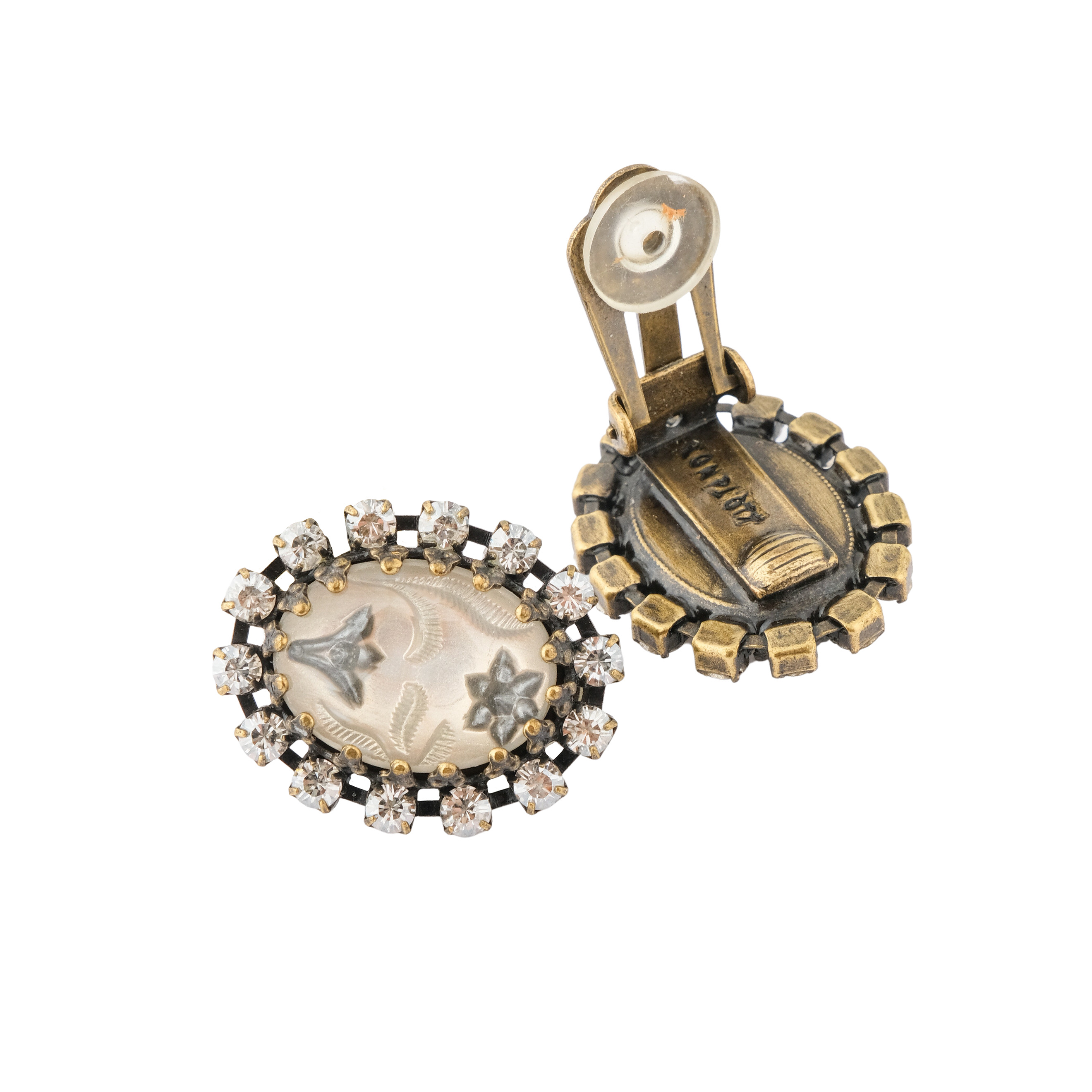 Chinoiserie clips with crystals