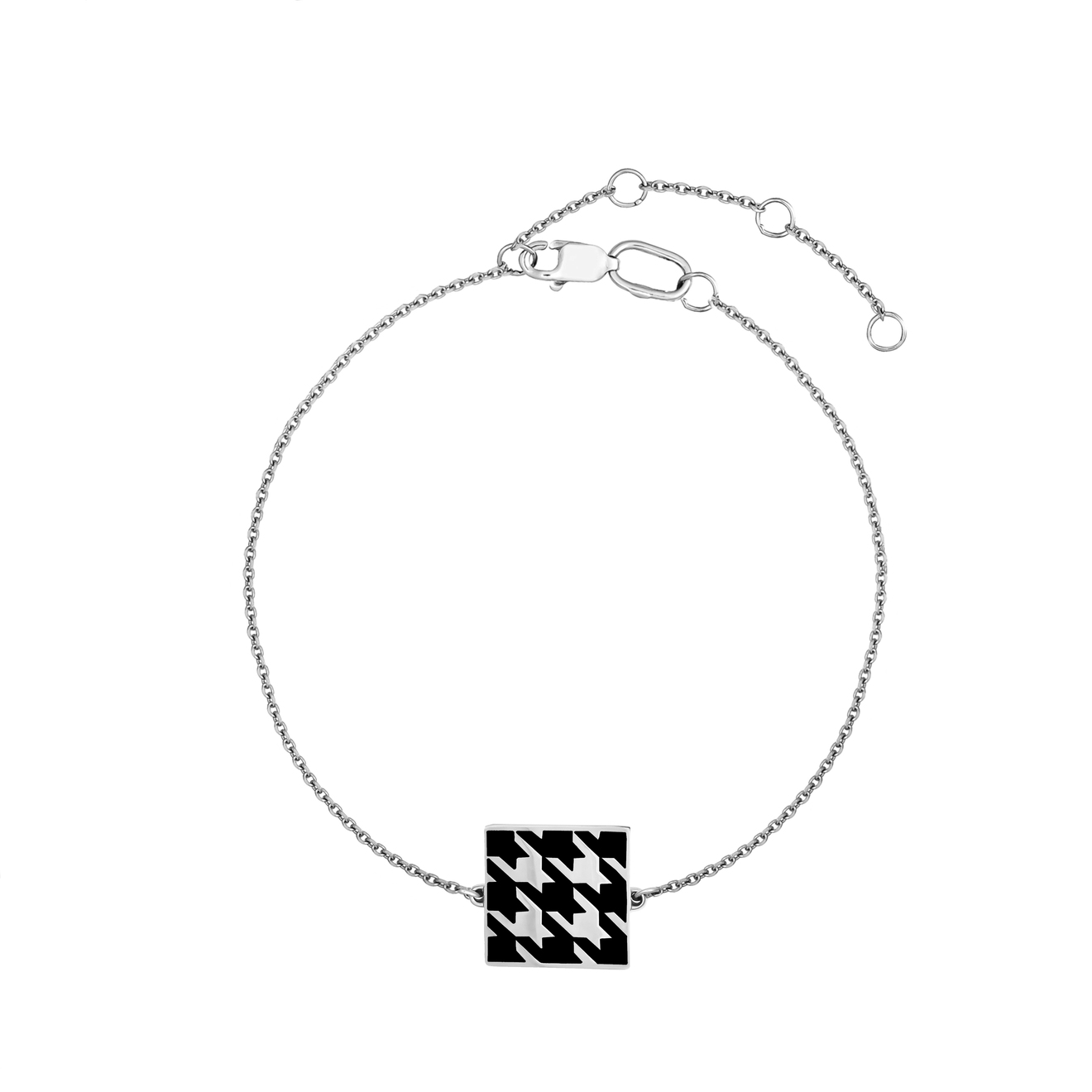 LUTA Jewelry Двусторонний браслет с узором гусиная лапка из неоновой и черной эмали