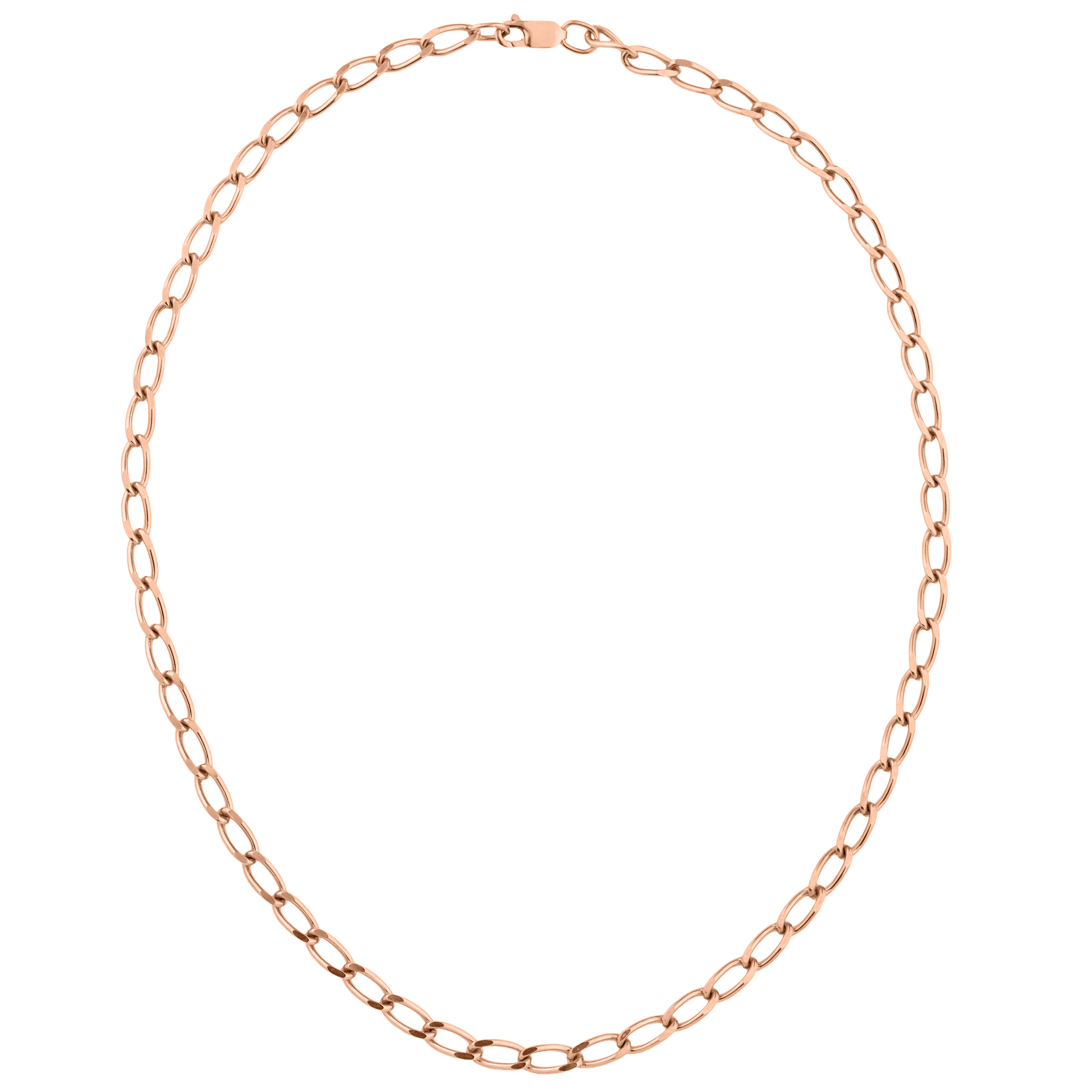 Necklace-chain made of silver with pink gilding in