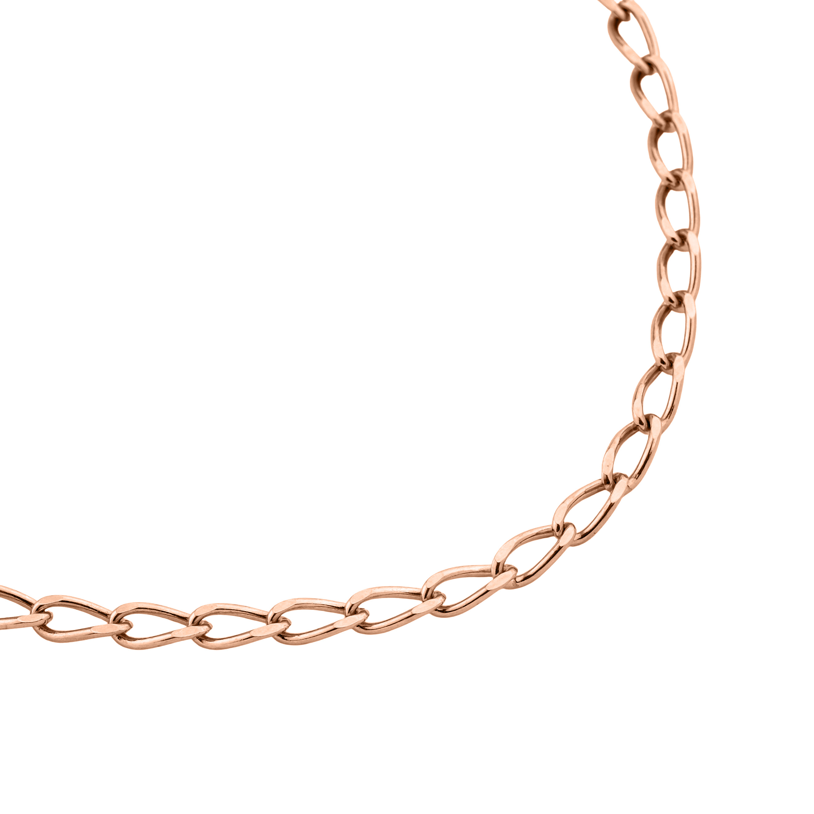 Necklace-chain made of silver with pink gilding in