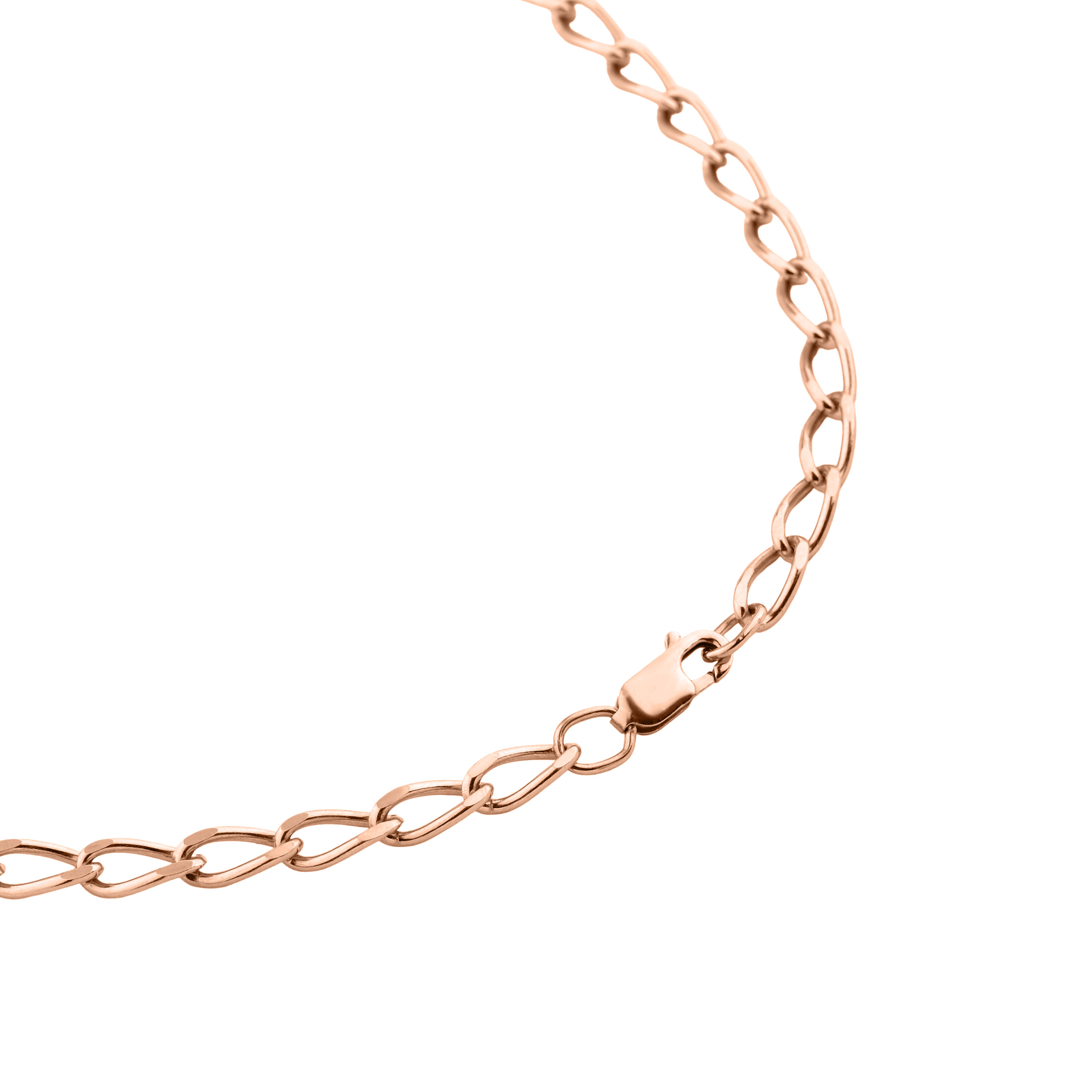 Necklace-chain made of silver with pink gilding in