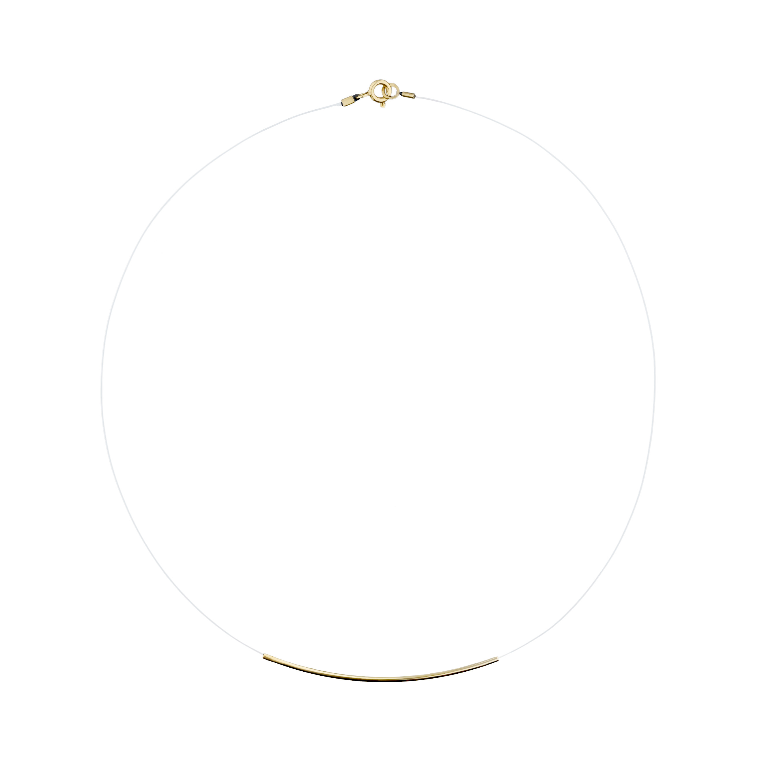 Колье-цепи LUTA Jewelry Покрытое лимонным золотом серебряное колье на леске Sparkling