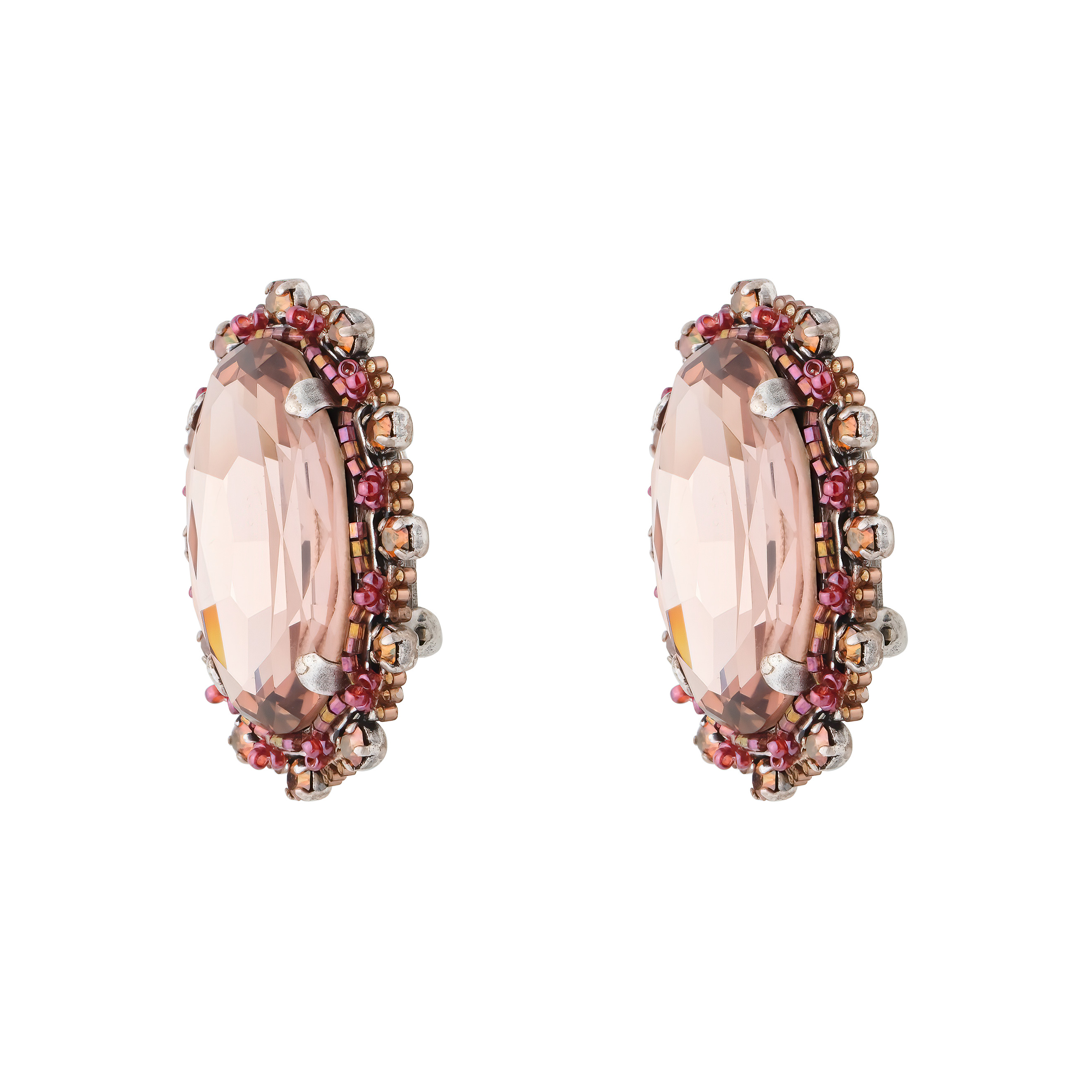 African Glam Clips with red crystals