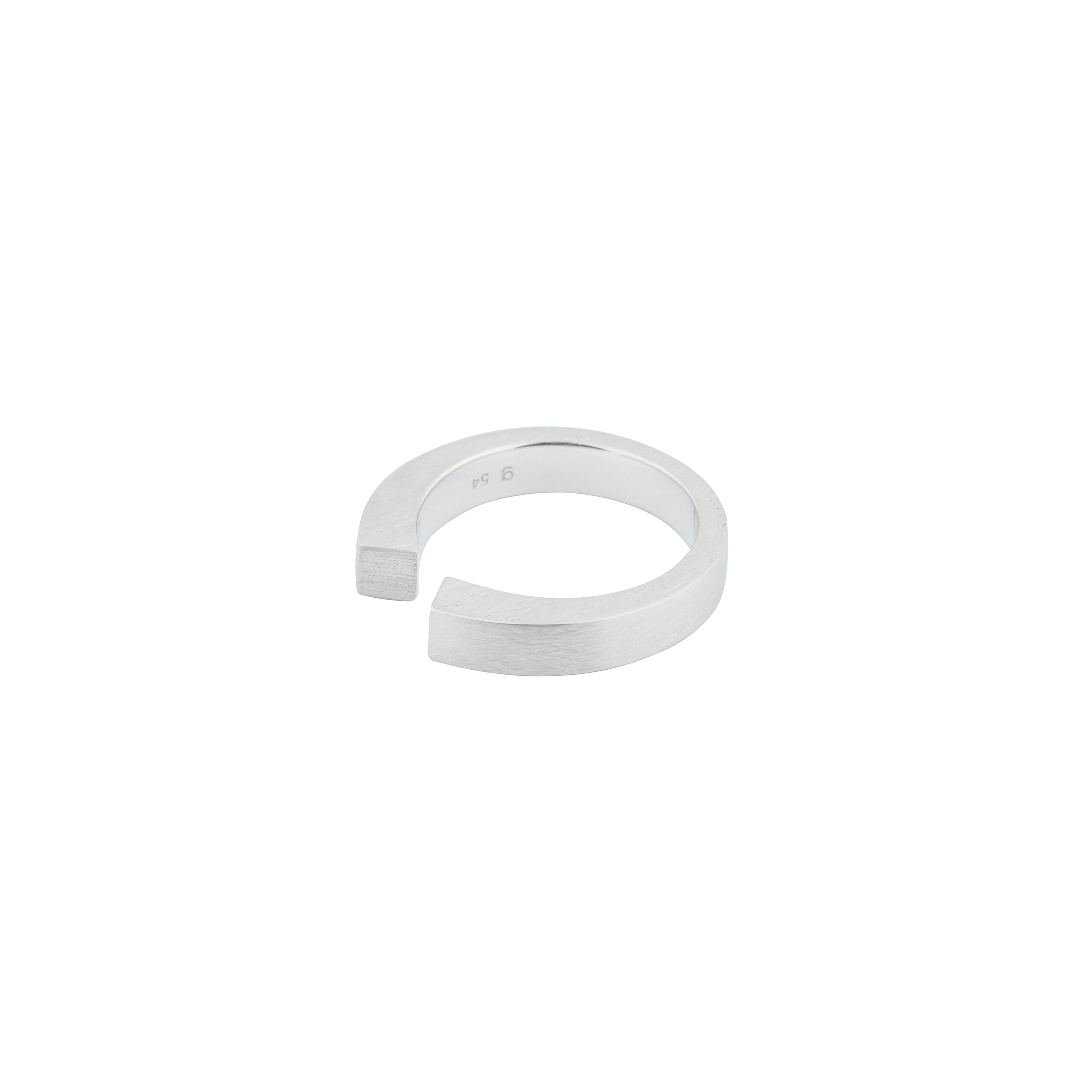 Матовое незамкнутое кольцо Split ring из сереба