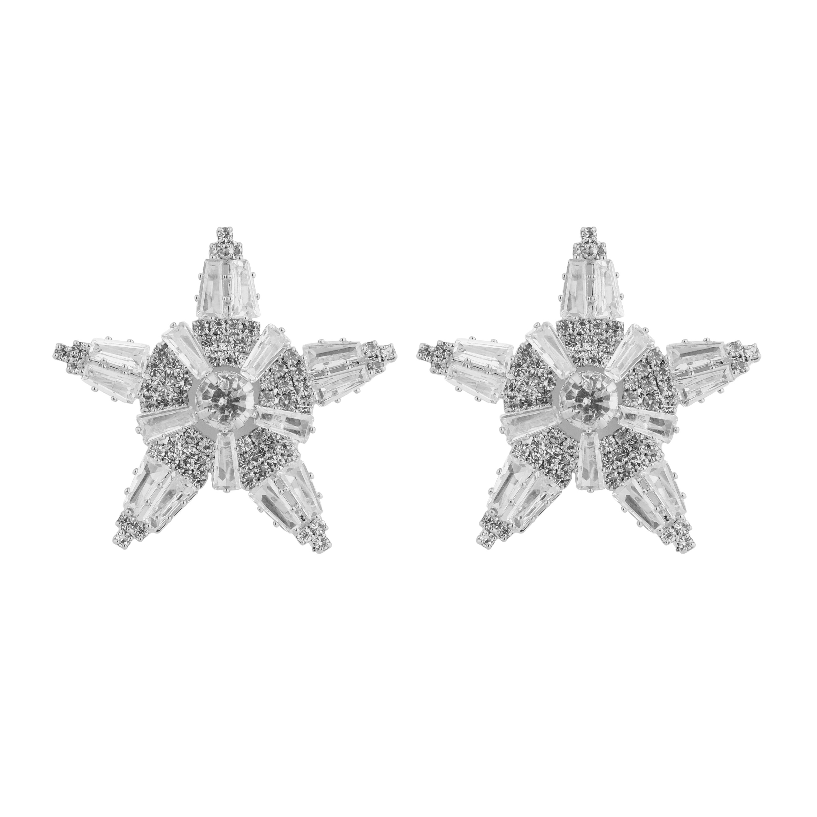 star earrings with glass inserts
