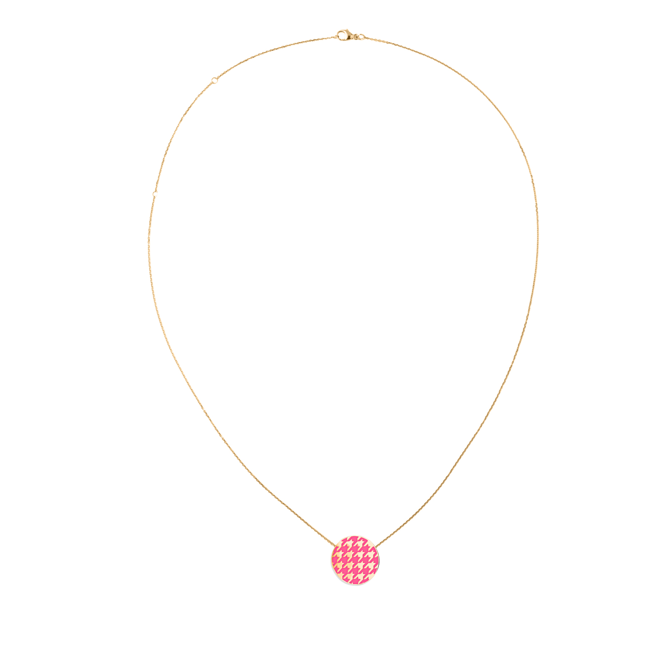 LUTA Jewelry Покрытое лимонным золотом двустороннее серебряное колье гусиная лапка из розовой и черной эмали
