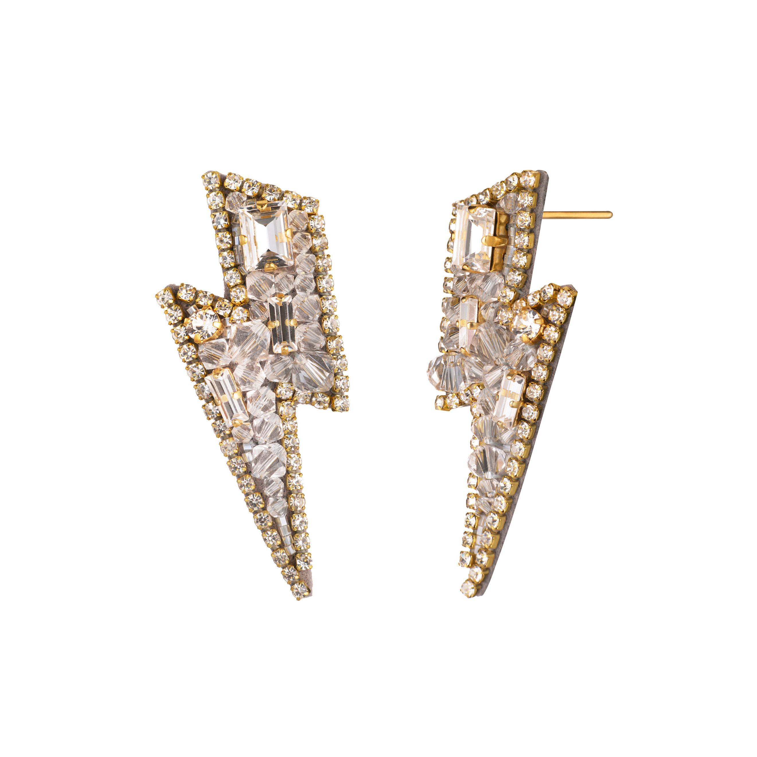 Gold-plated earrings with ZZ crystals
