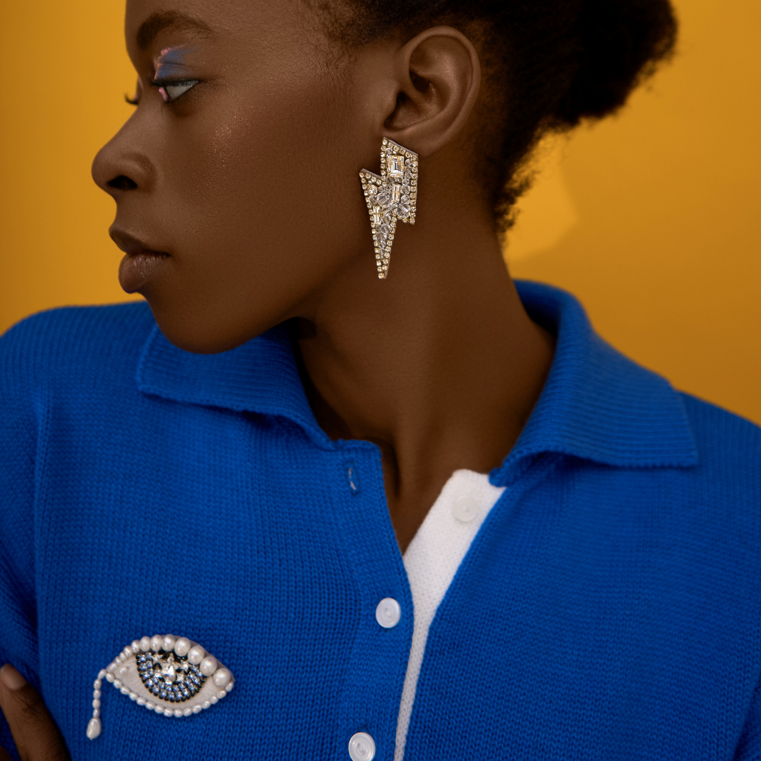 Gold-plated earrings with ZZ crystals