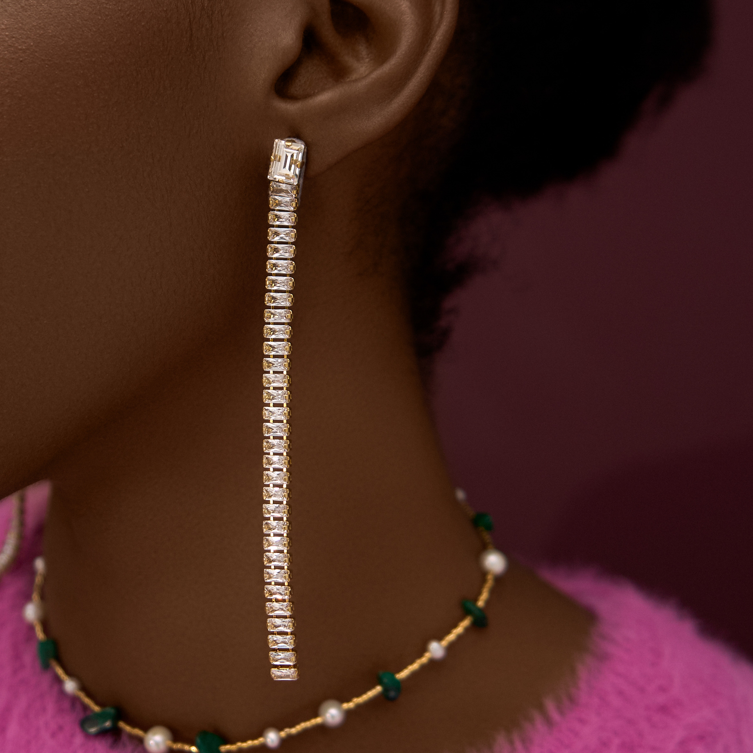 Gold-plated earrings with Chin-Chin crystals