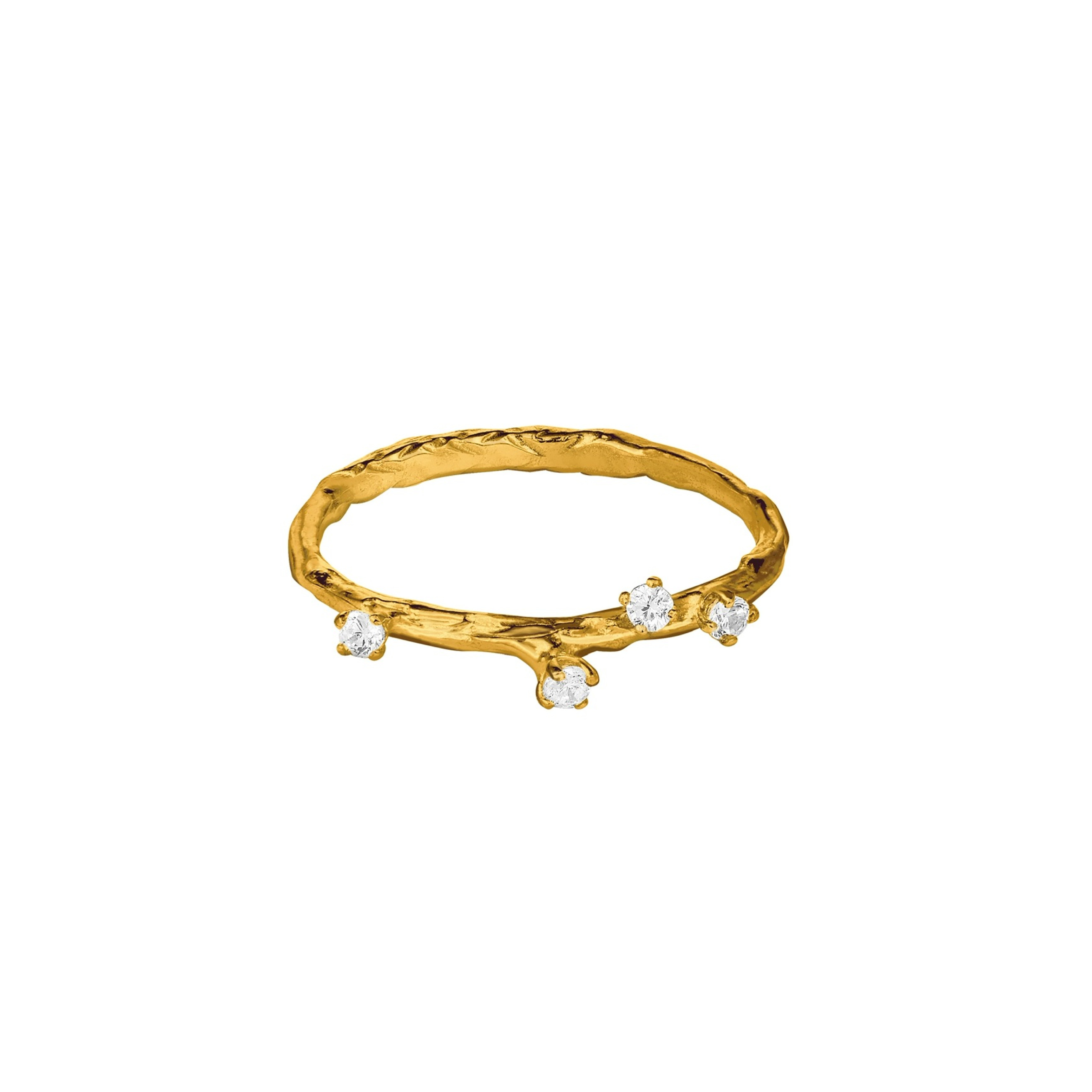Thin ring with 4 crystals