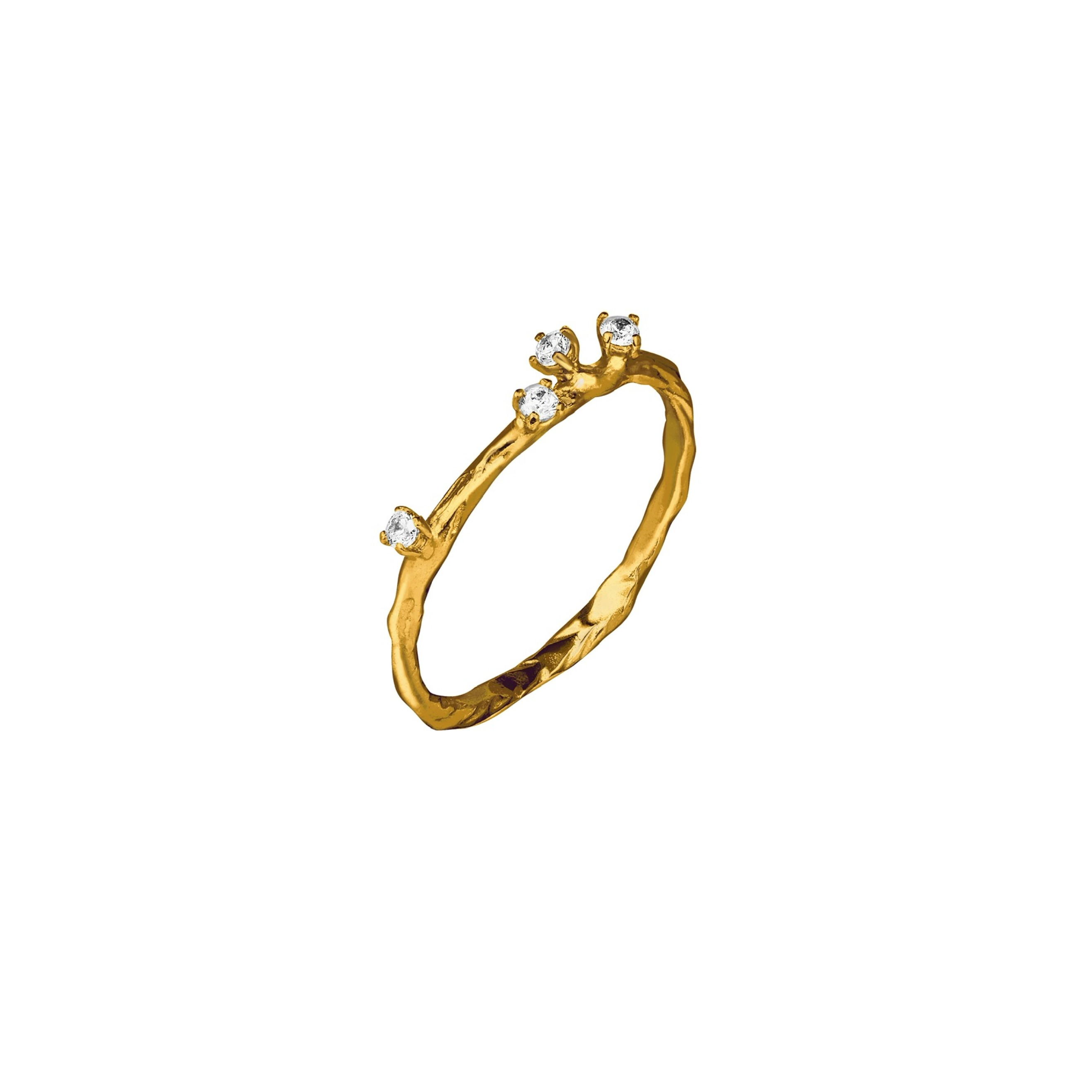 Thin ring with 4 crystals