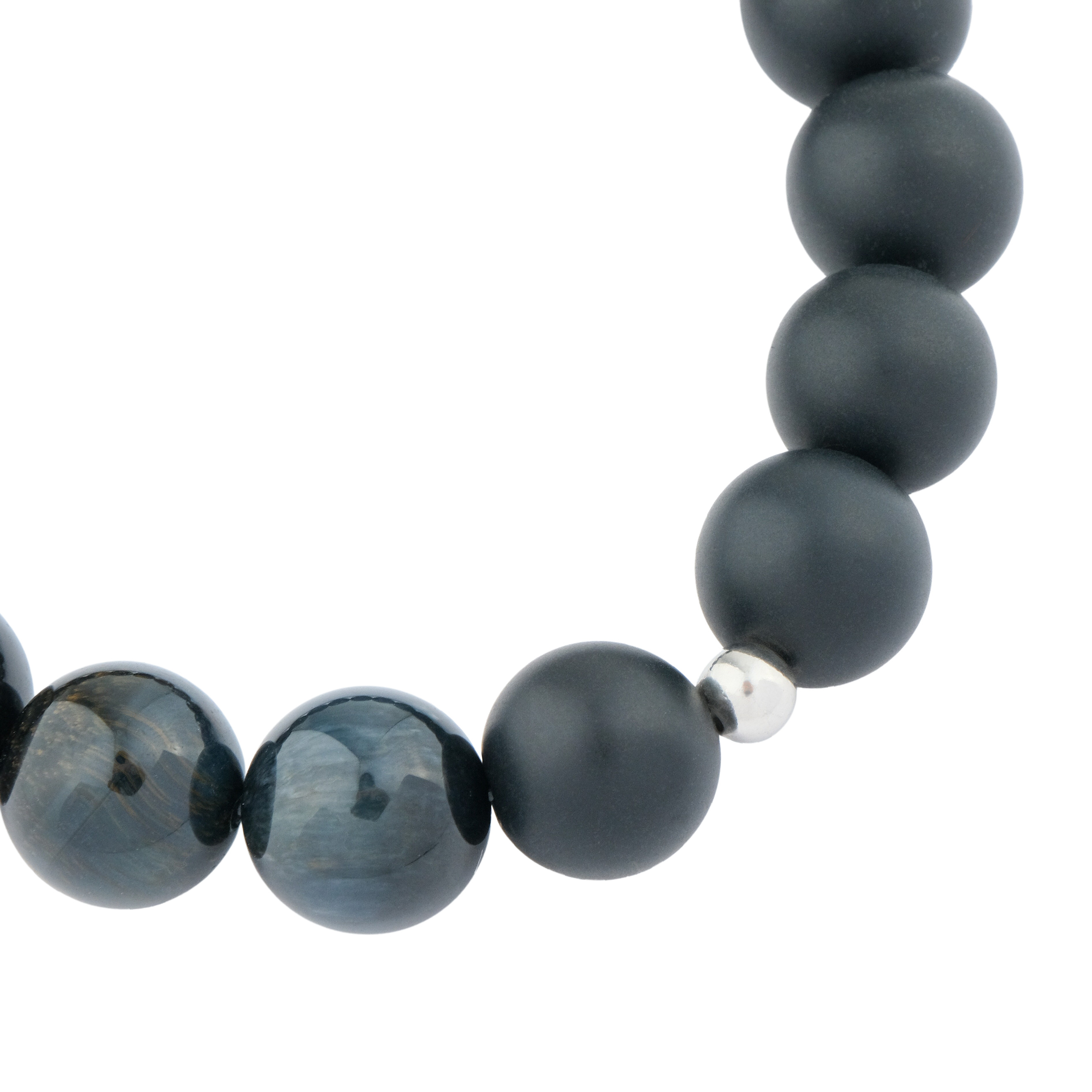Bracelet made of agate and hawkeye Ø12mm