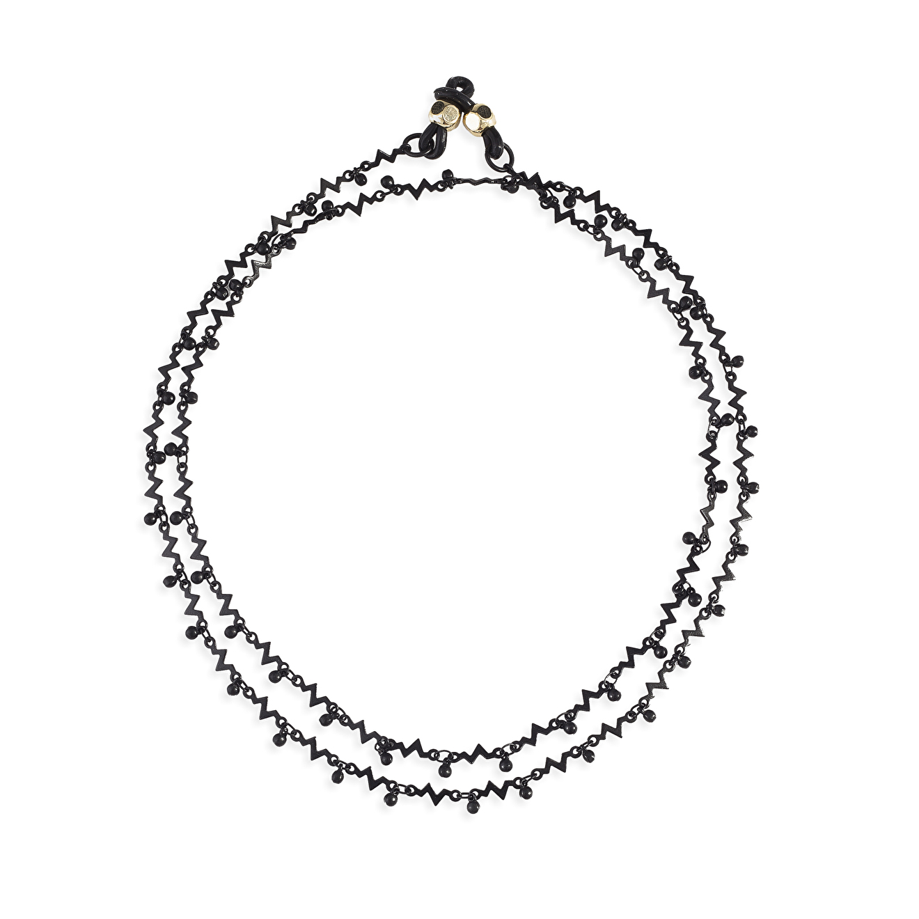 Black chain for glasses with zigzags