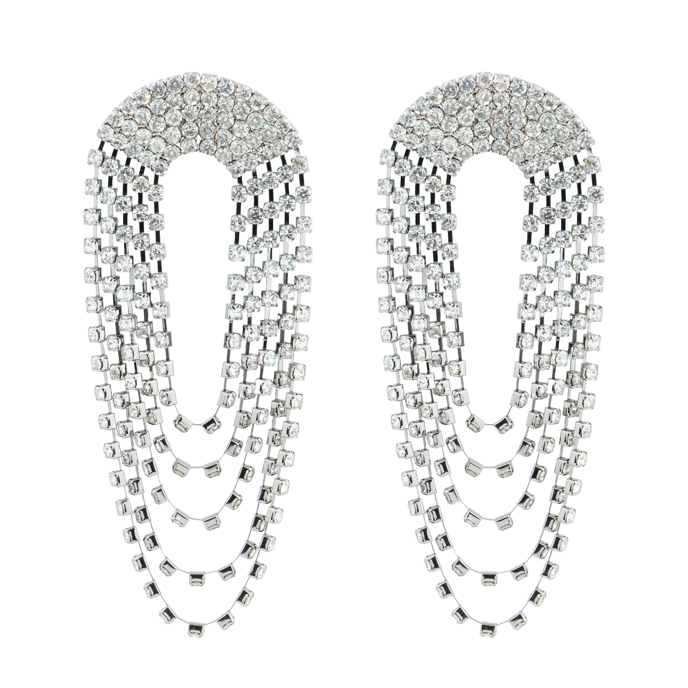 oval earrings completelcovered with crystals