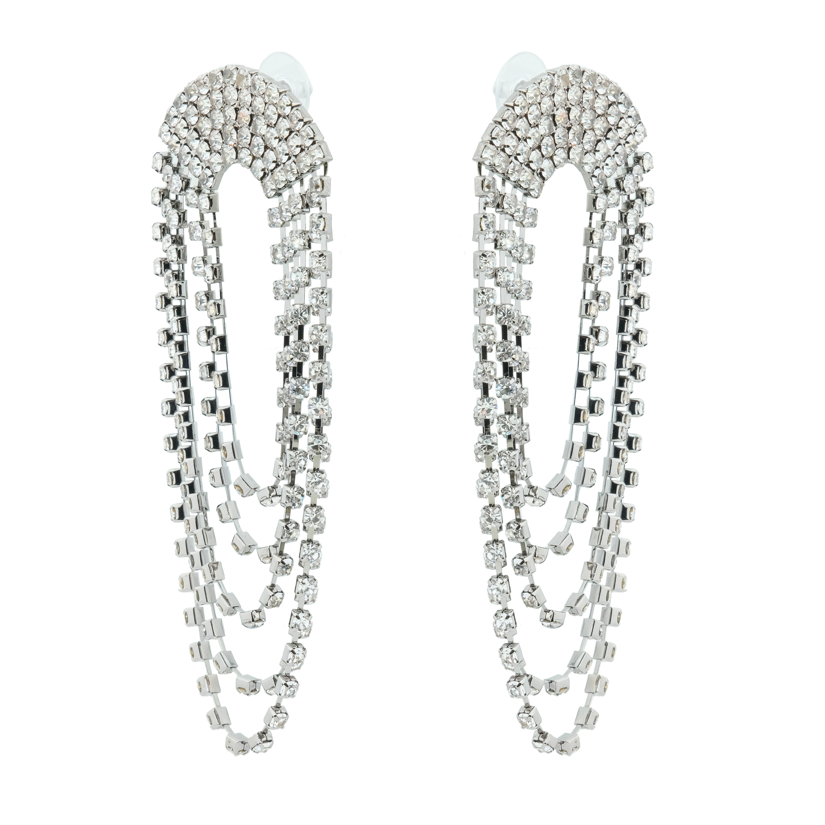 oval earrings completelcovered with crystals