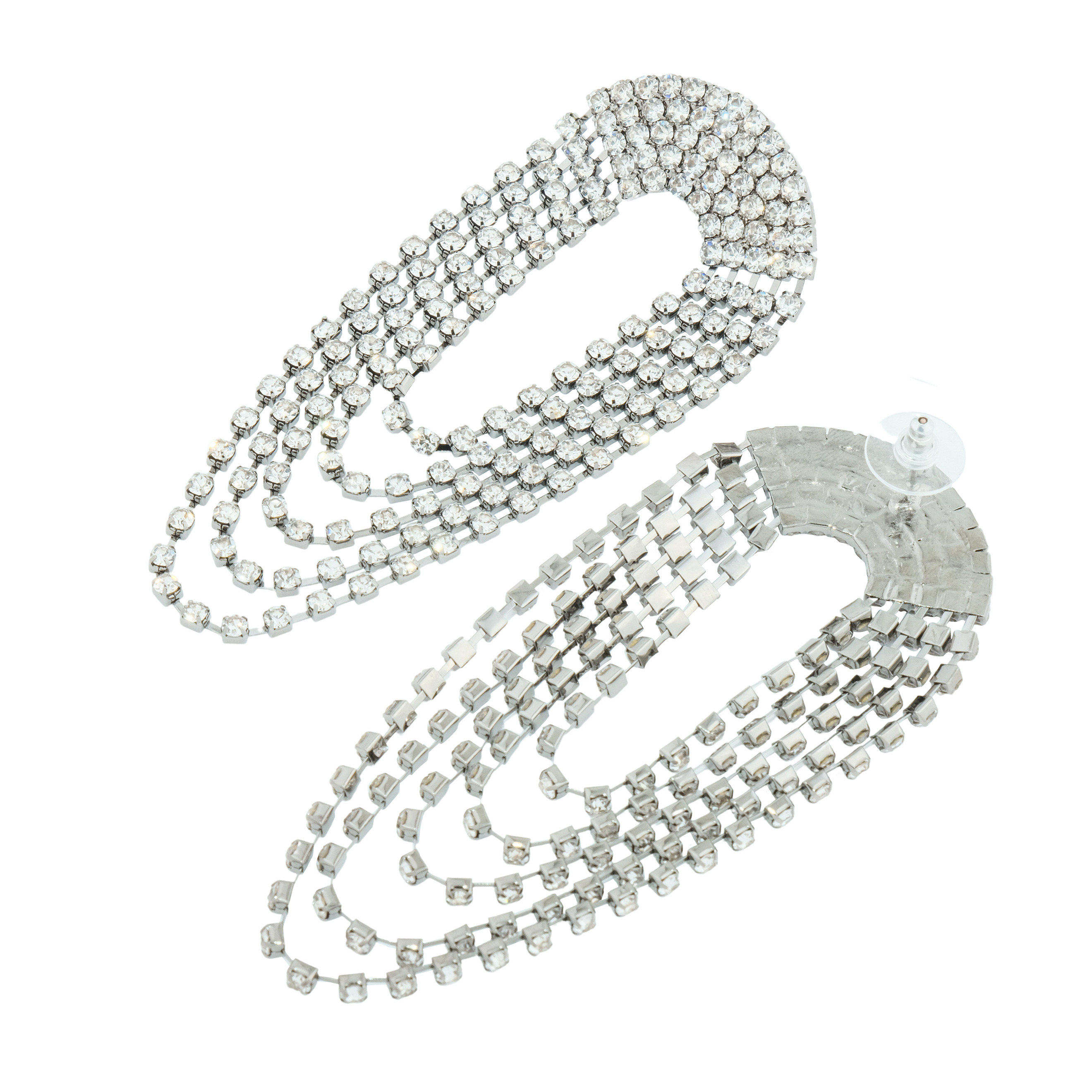 oval earrings completelcovered with crystals