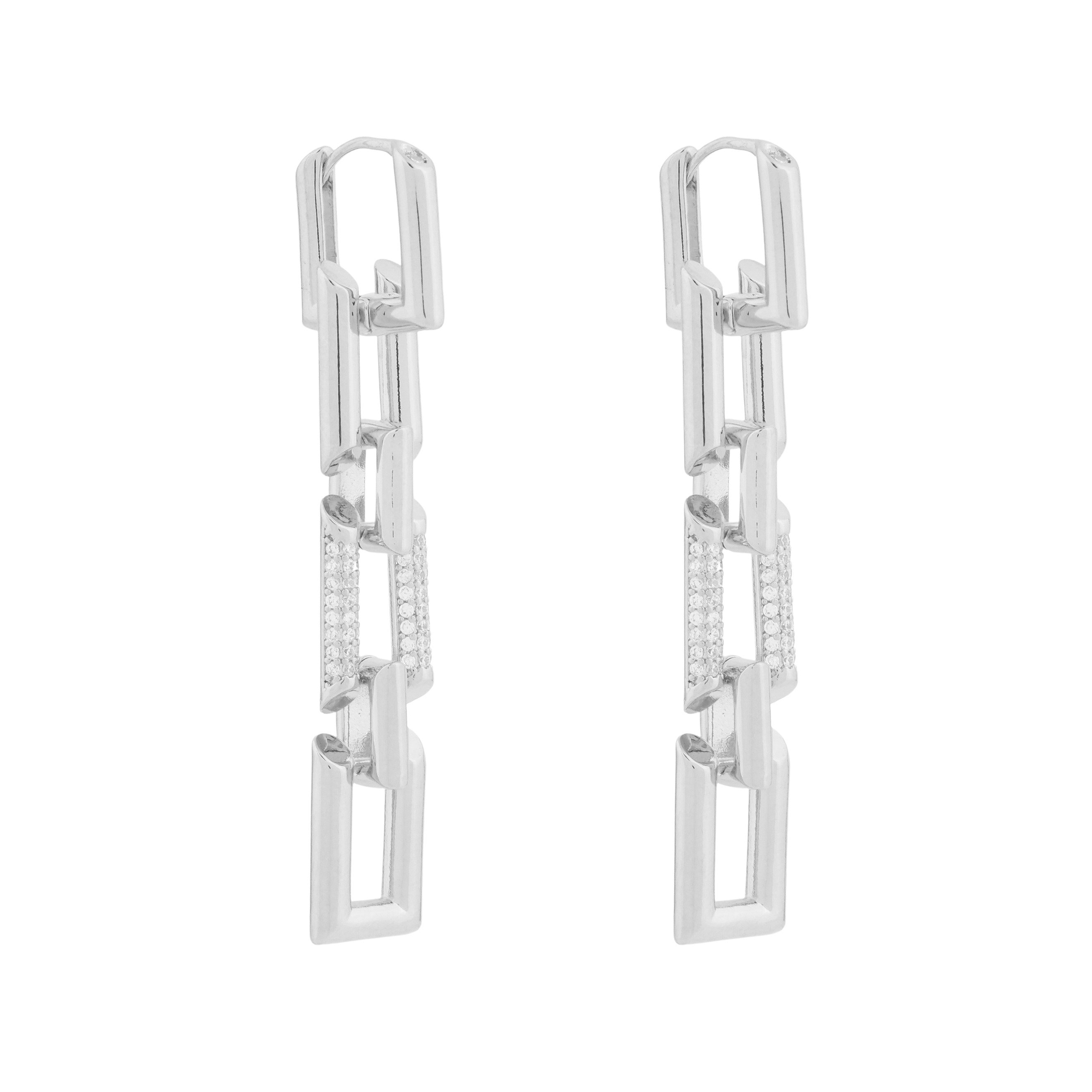 earrings made of six links with crystals