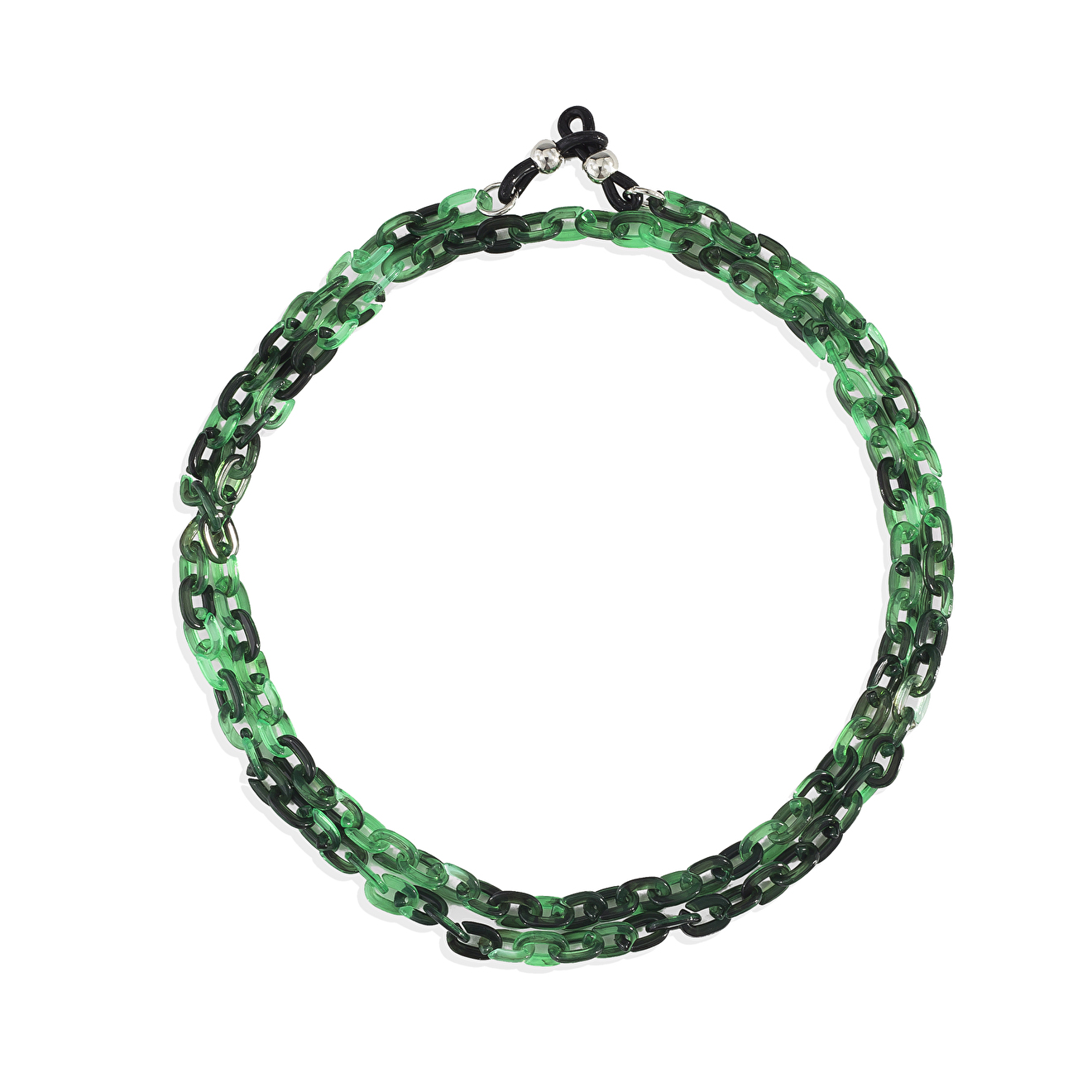 Green chain for glasses from links