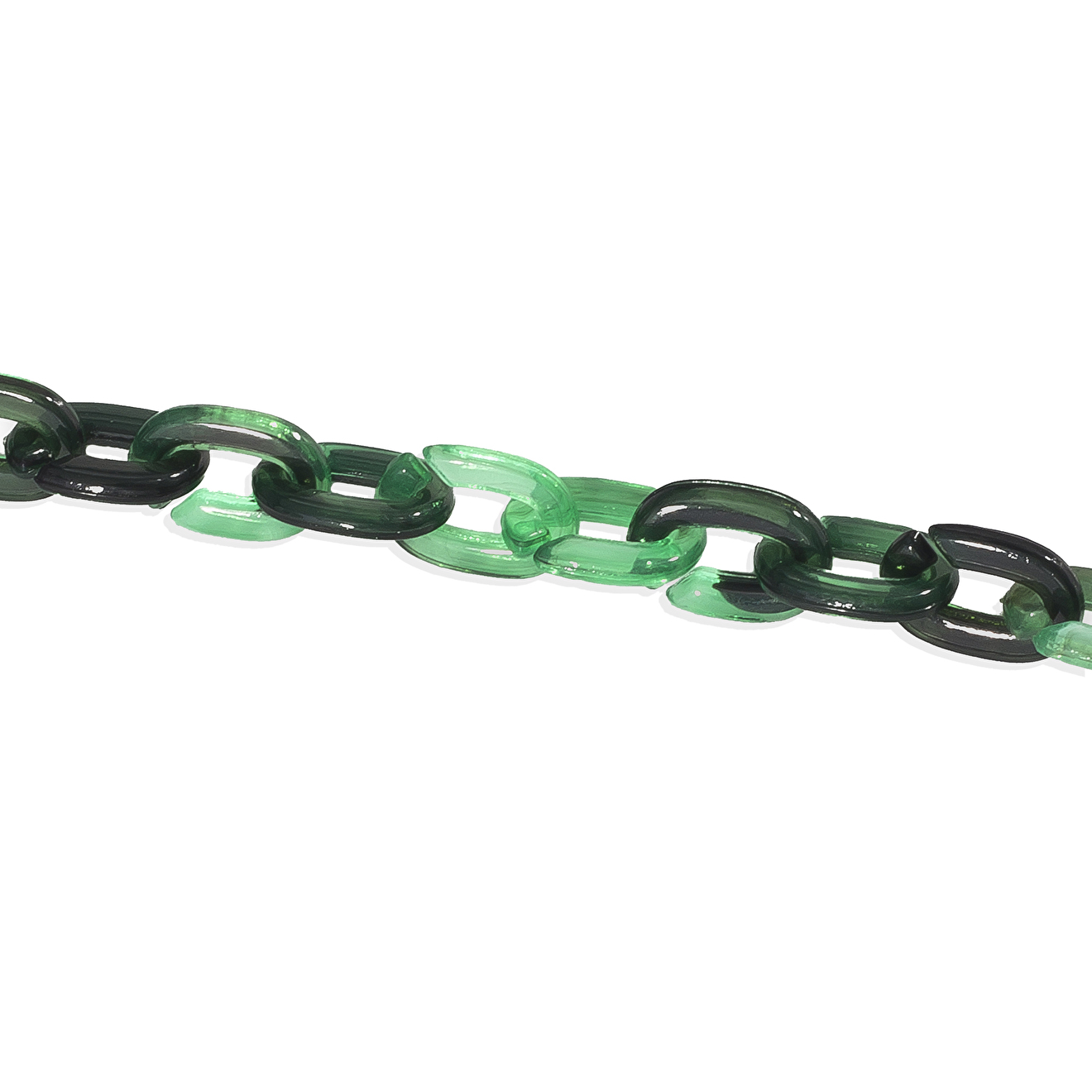 Green chain for glasses from links