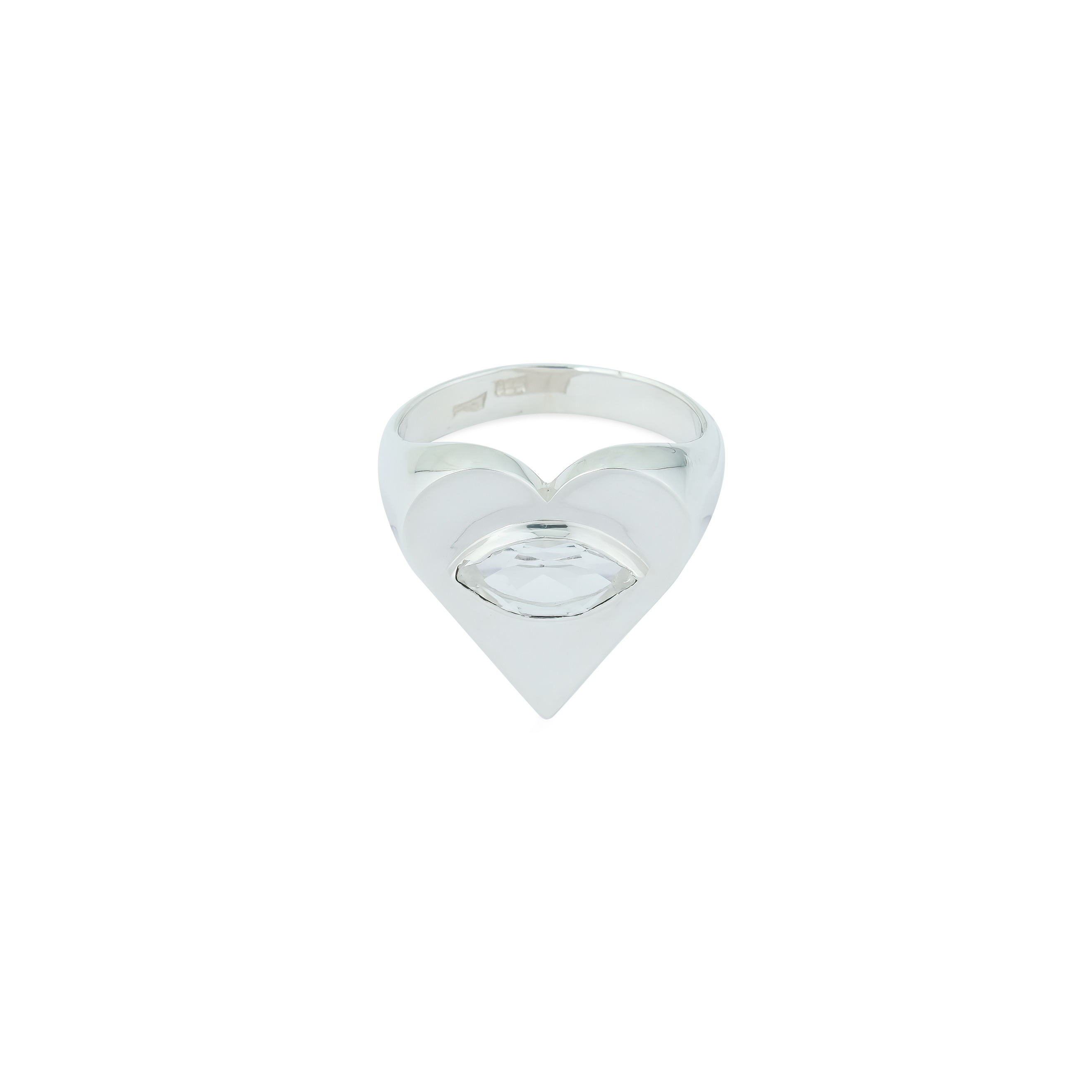 VISION ring in silver with white topaz
